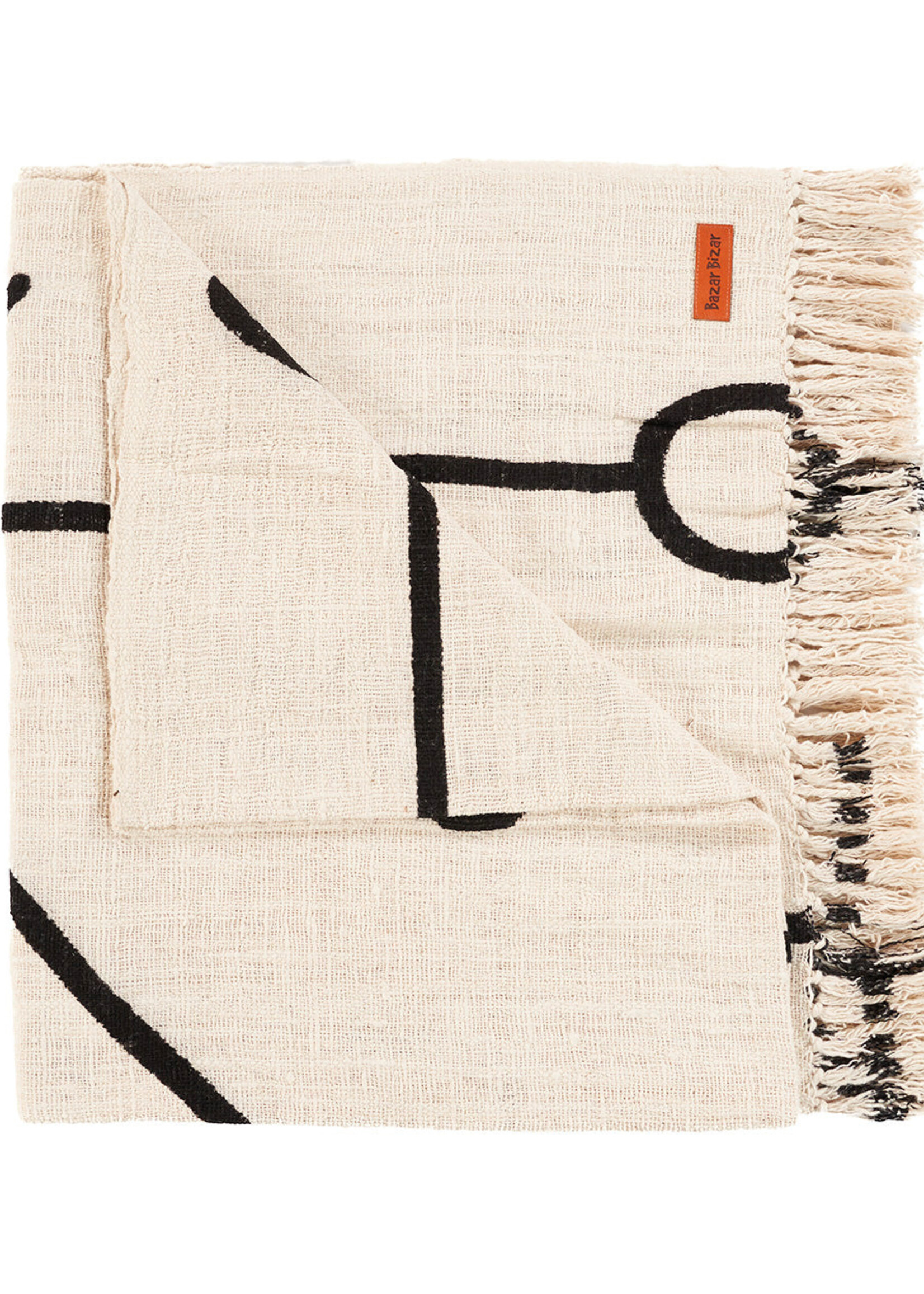 Bazar Bizar Antwerp The Evil Eye Bed Throw - Natural Black
