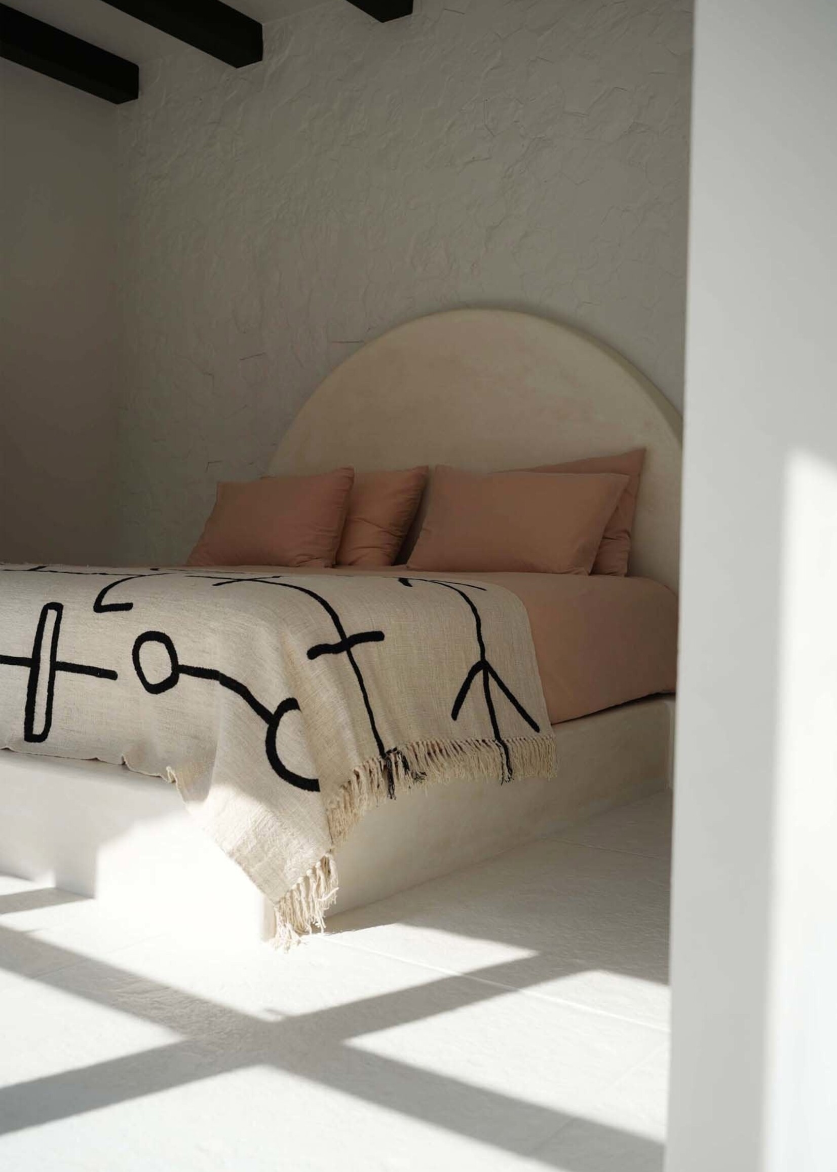 Bazar Bizar Antwerp The Evil Eye Bed Throw - Natural Black