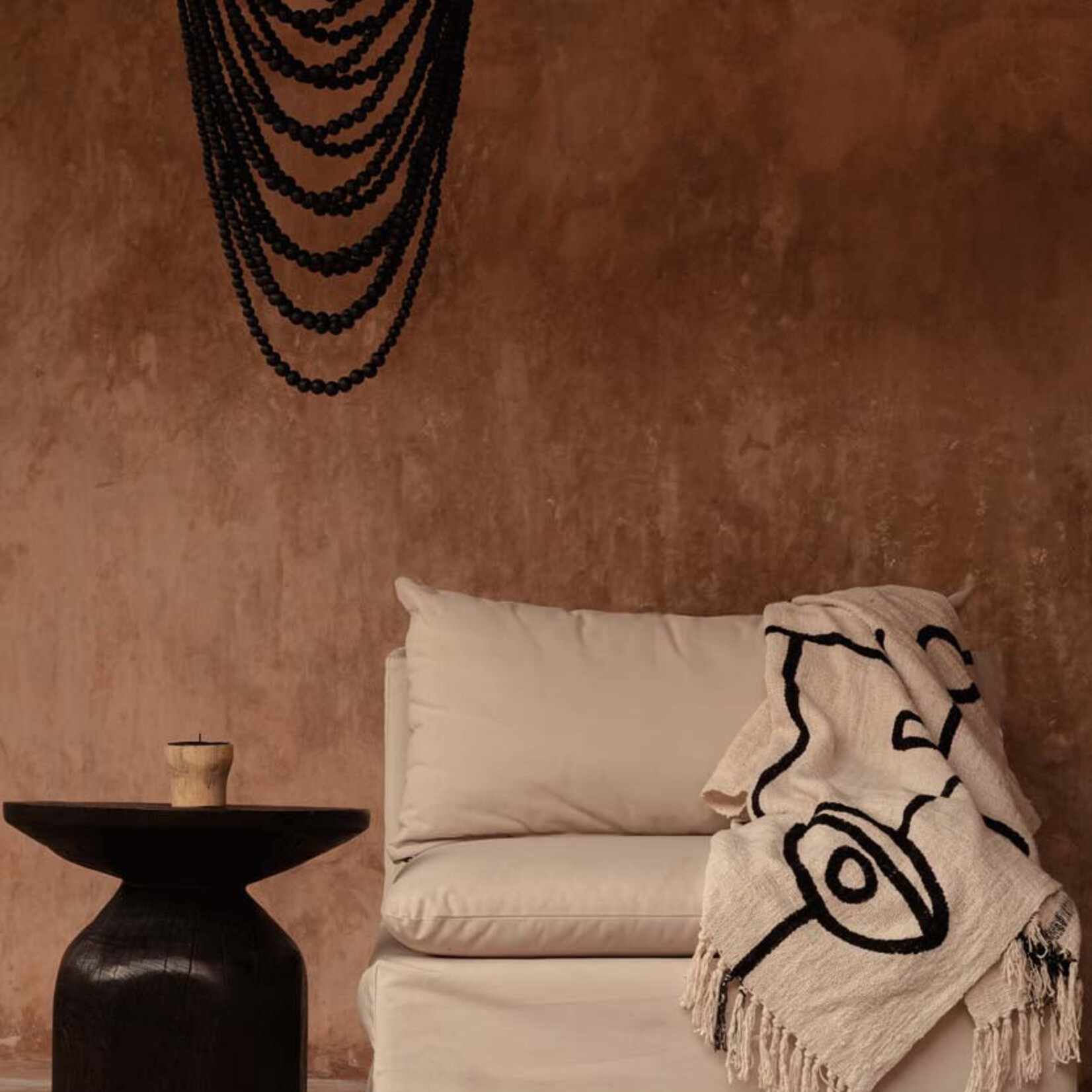 Bazar Bizar Antwerp The Evil Eye Bed Throw - Natural Black