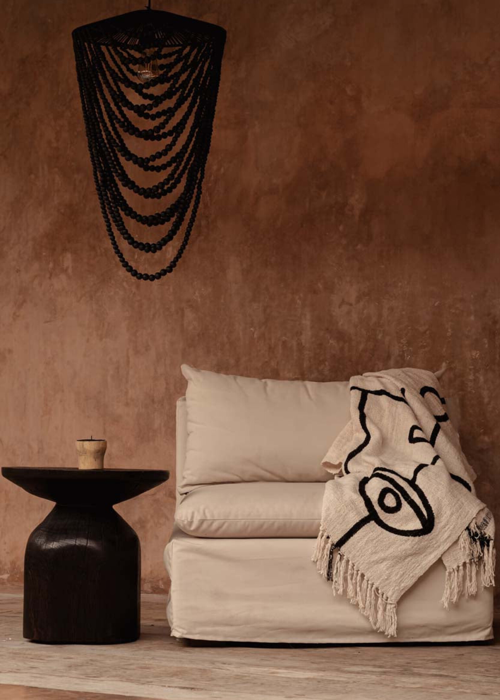 Bazar Bizar Antwerp The Evil Eye Bed Throw - Natural Black