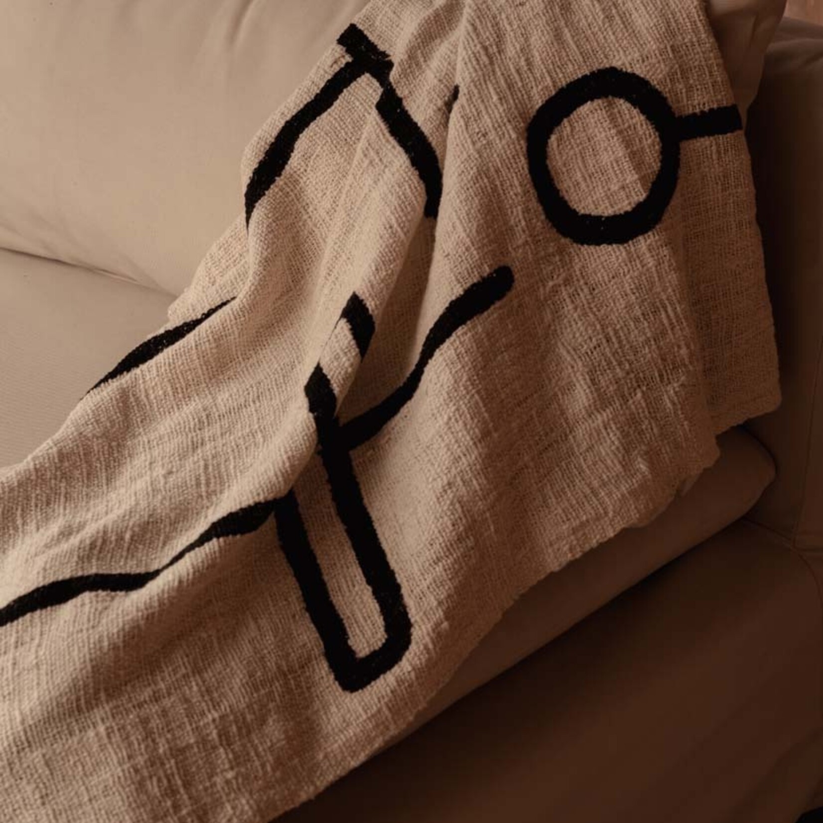Bazar Bizar Antwerp The Evil Eye Bed Throw - Natural Black