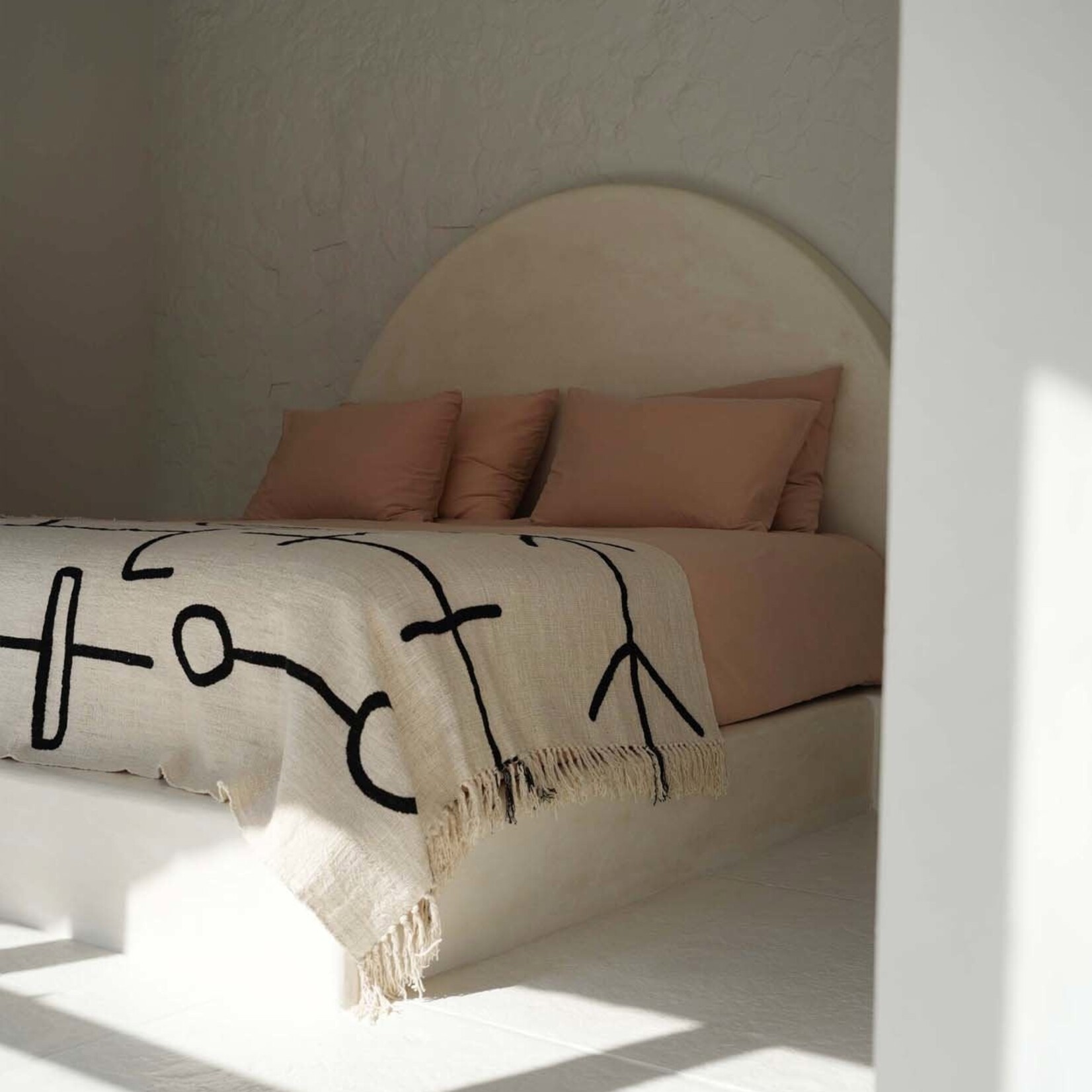 Bazar Bizar Antwerp The Evil Eye Bed Throw - Natural Black