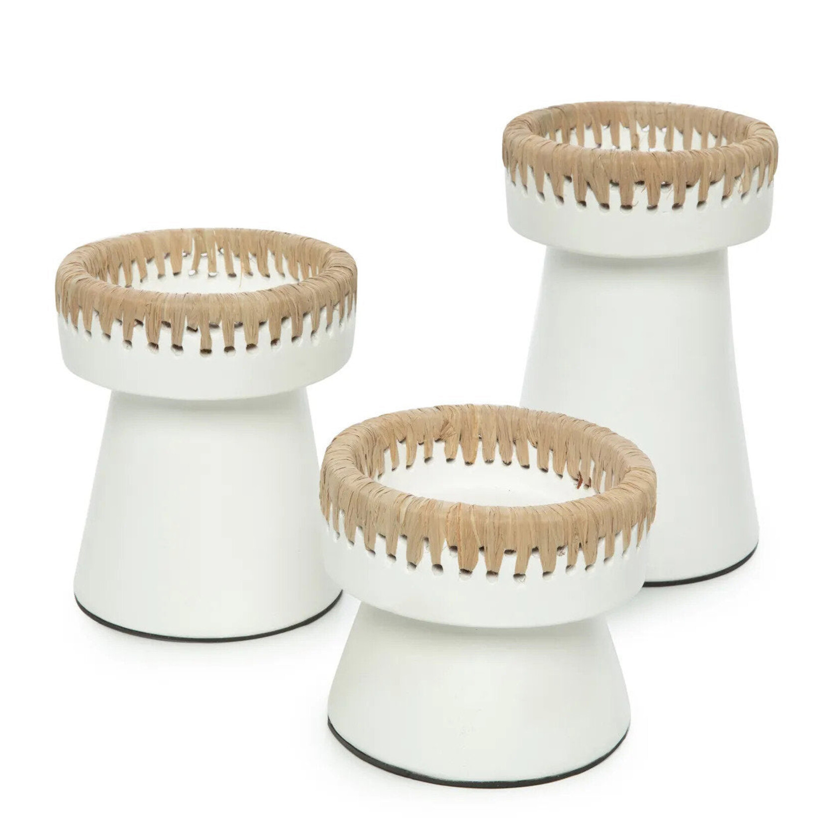 Bazar Bizar Antwerp The Pretty Candle Holder - White Natural - S