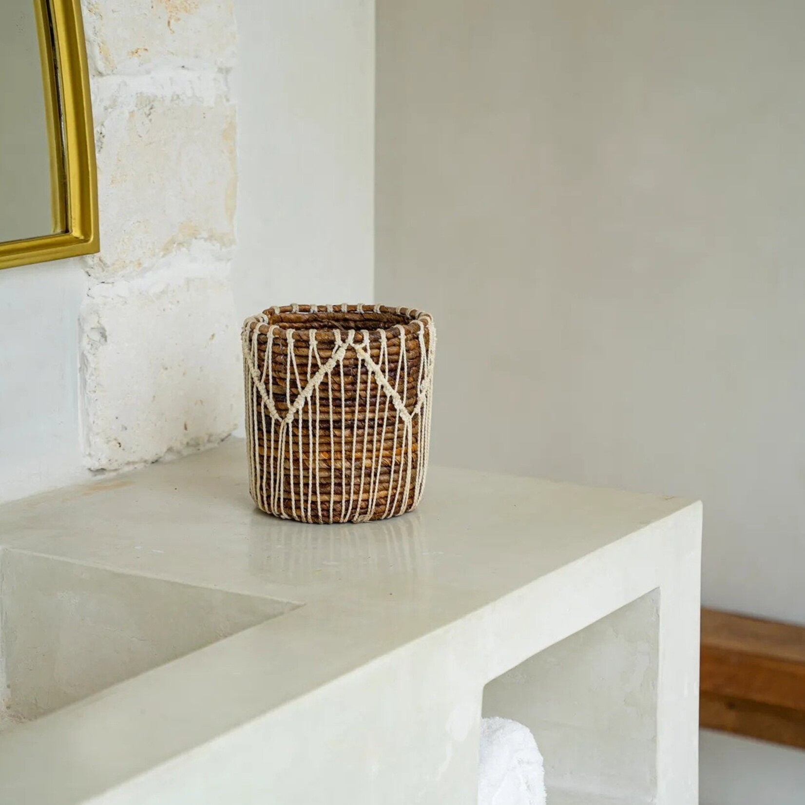 Bazar Bizar Antwerp The Macra-mazing Basket - Natural White - S