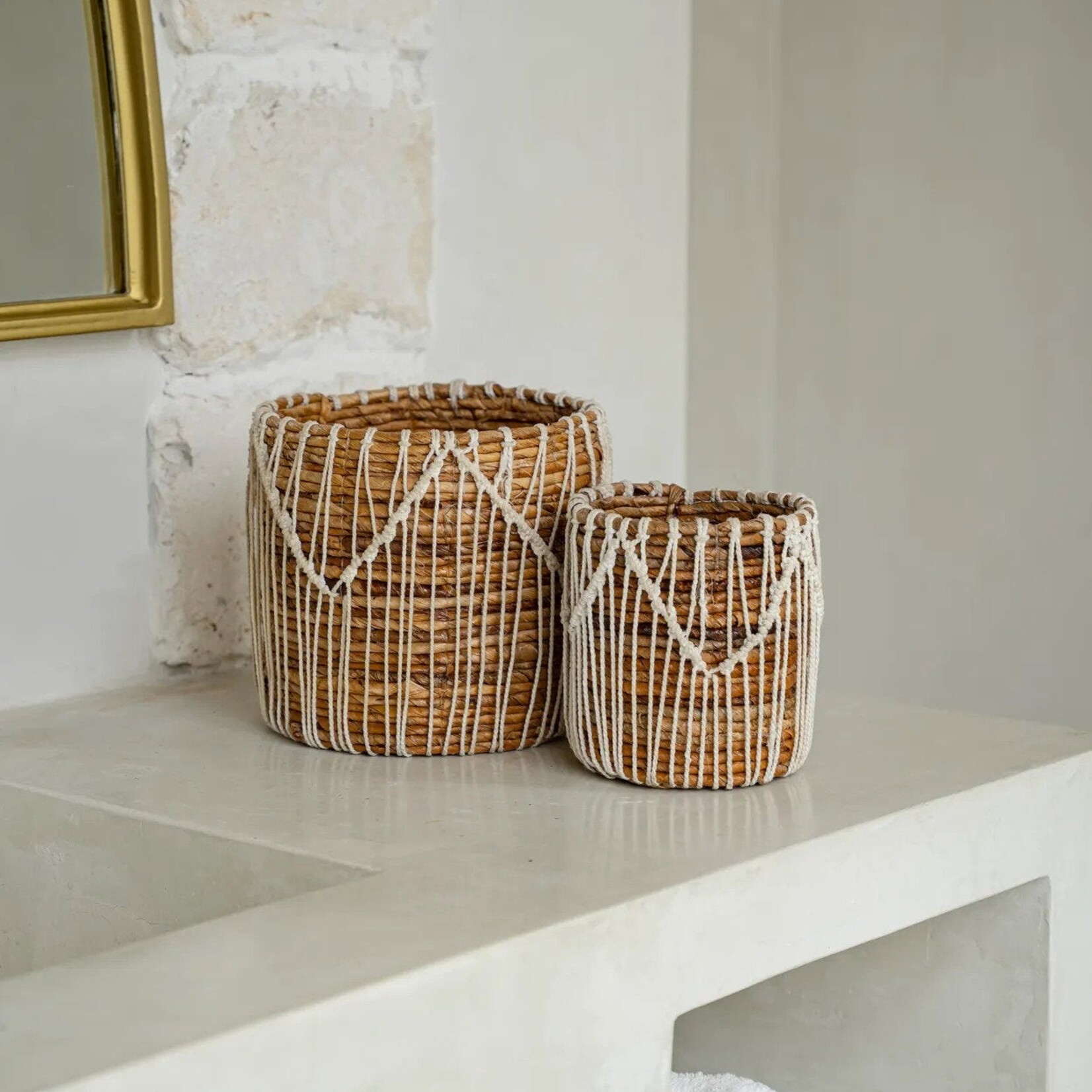 Bazar Bizar Antwerp The Macra-mazing Basket - Natural White - S