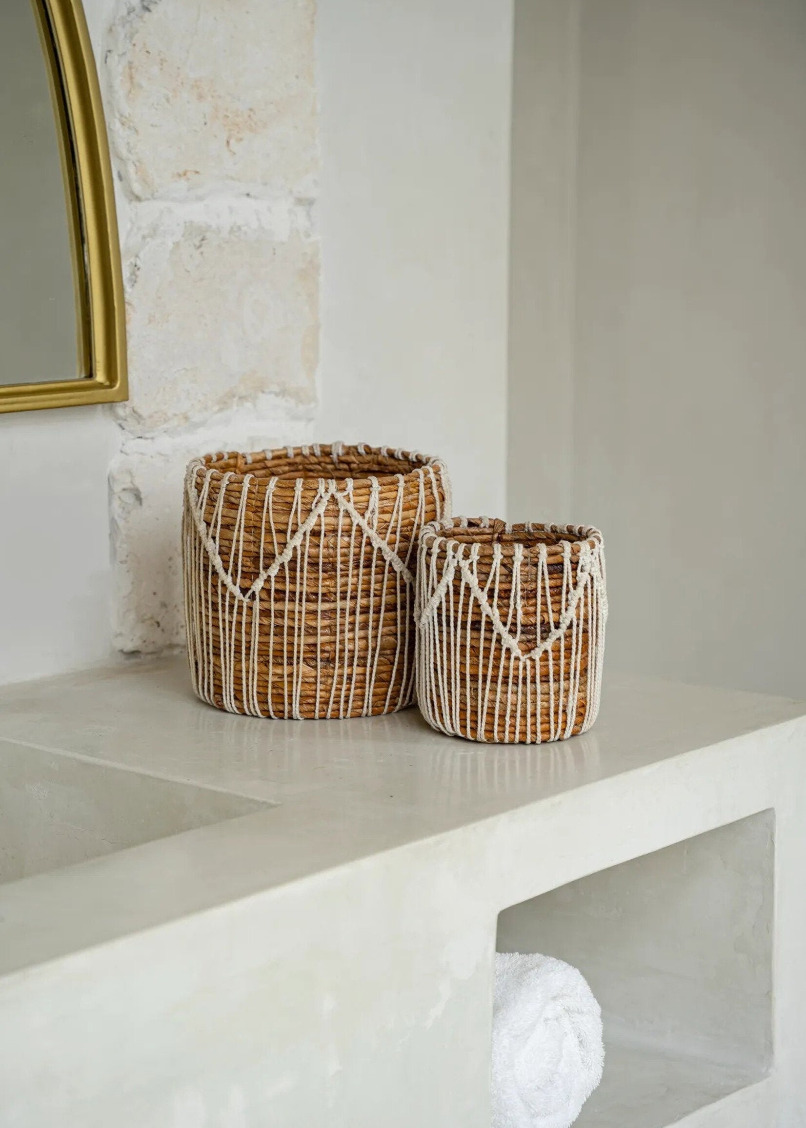 Bazar Bizar Antwerp The Macra-mazing Basket - Natural White - S