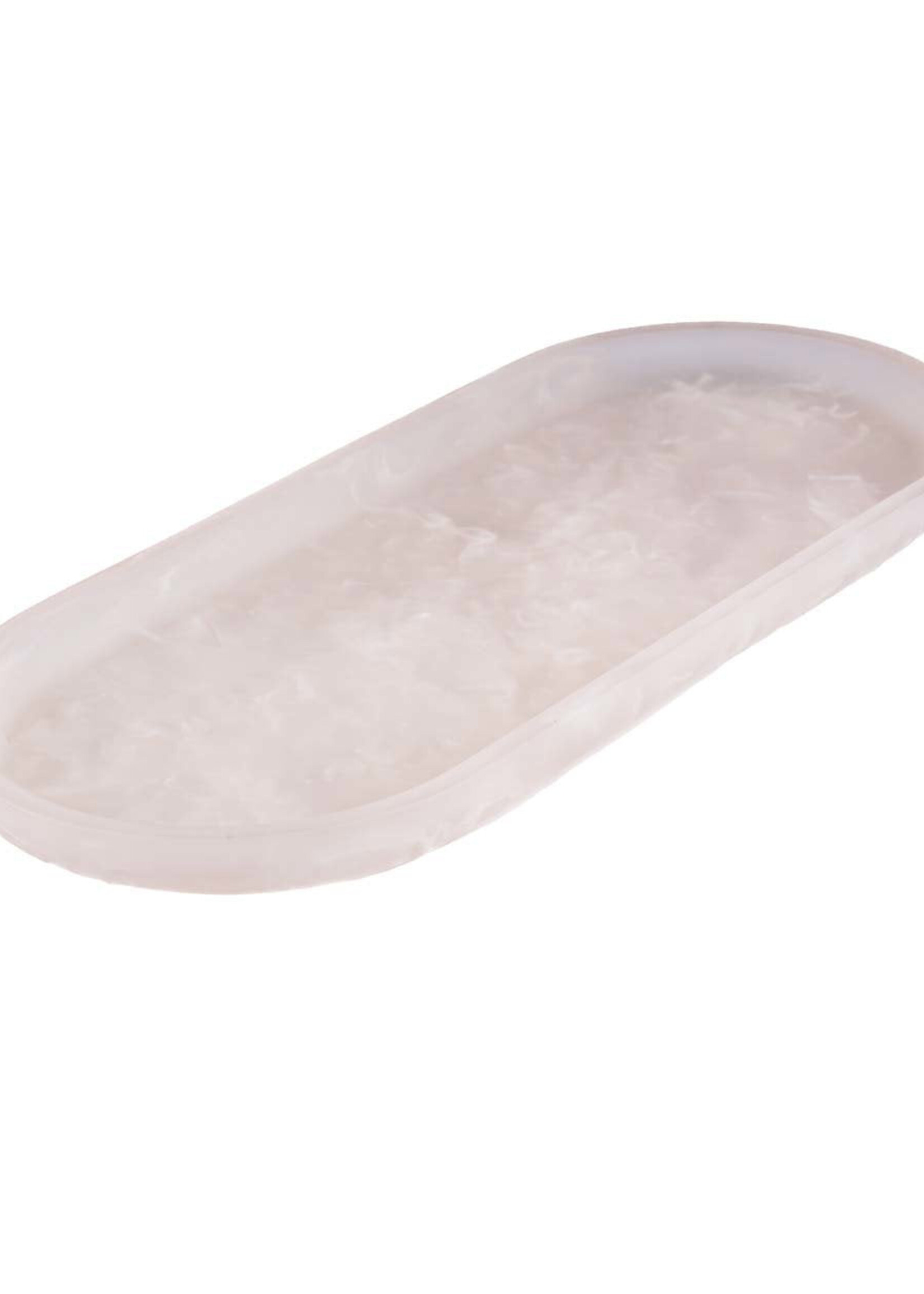 Bazar Bizar Antwerp The Resin Oval Plate - Pink White