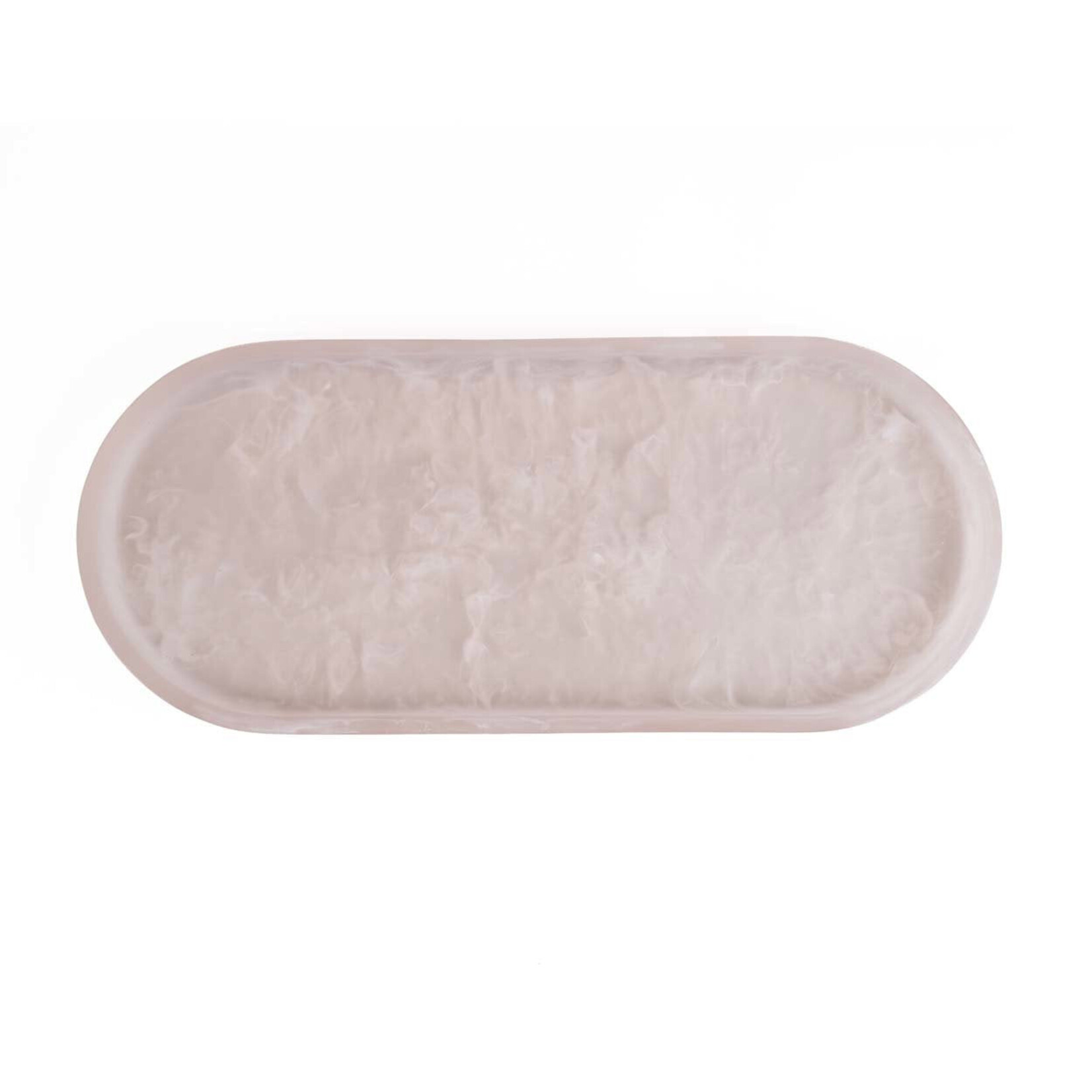 Bazar Bizar Antwerp The Resin Oval Plate - Pink White