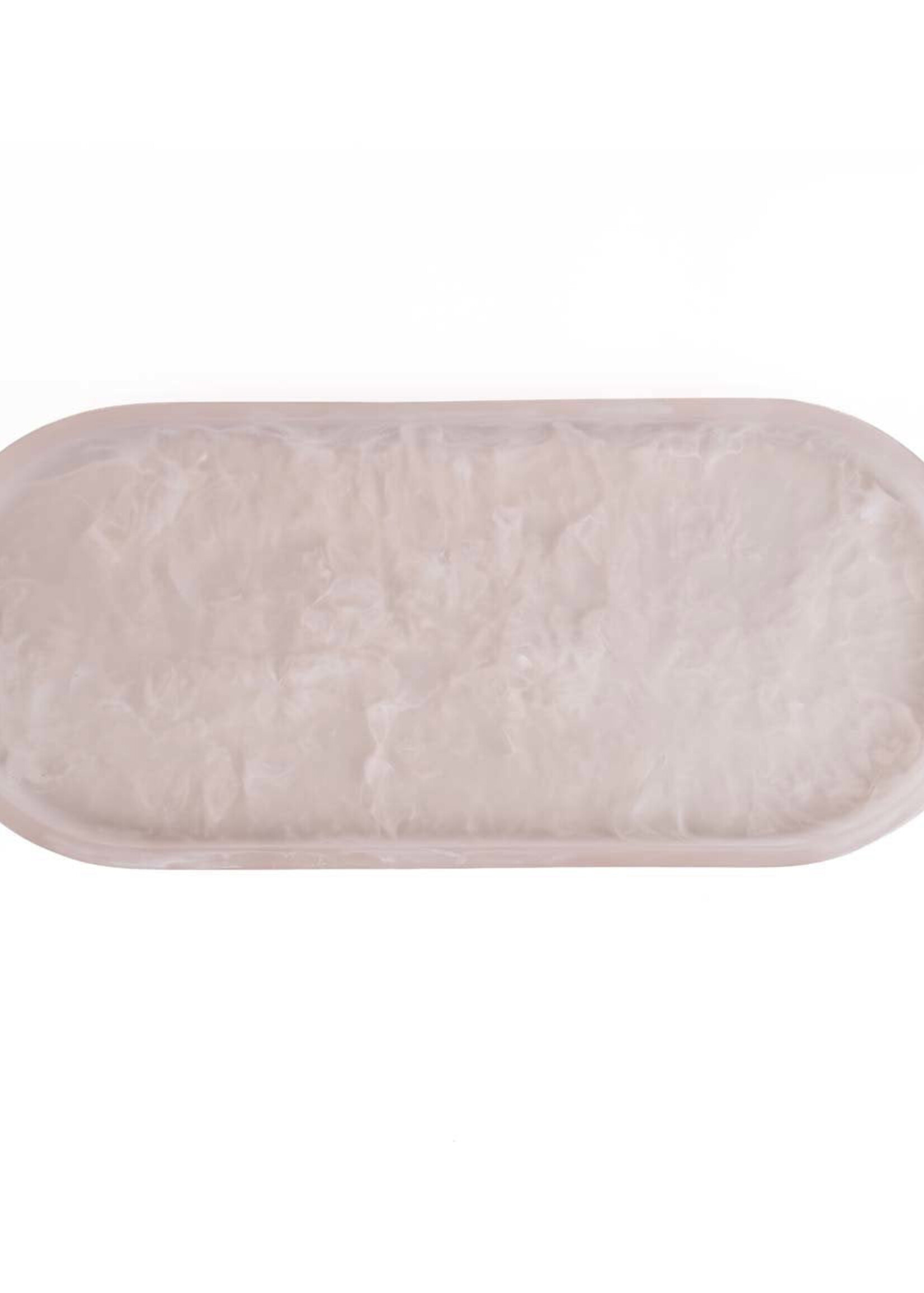 Bazar Bizar Antwerp The Resin Oval Plate - Pink White