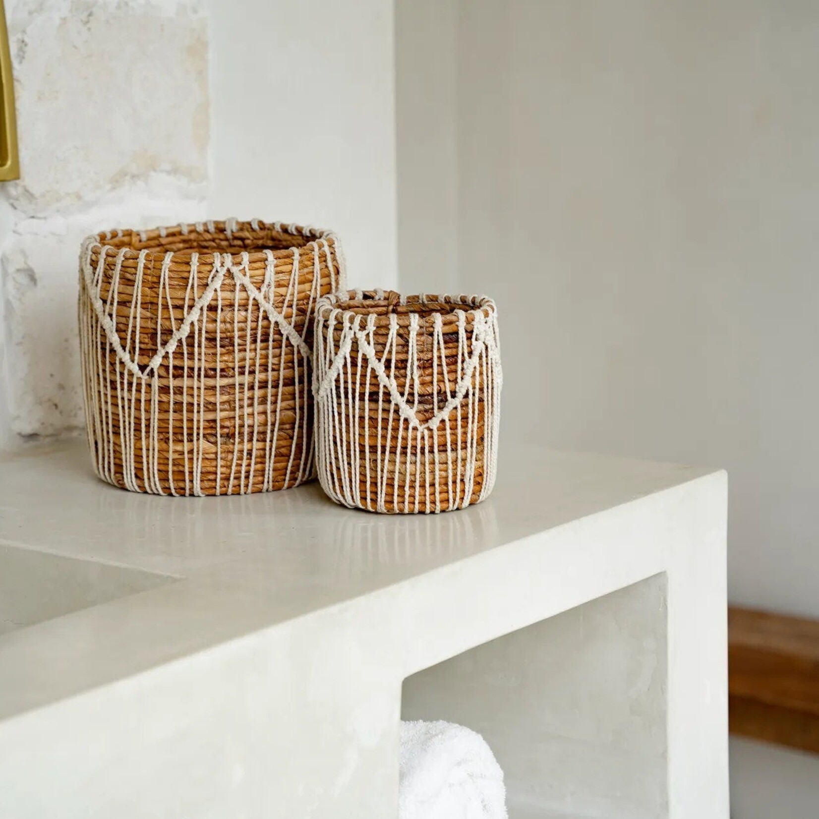 Bazar Bizar Antwerp The Macra-mazing Basket - Natural White - L