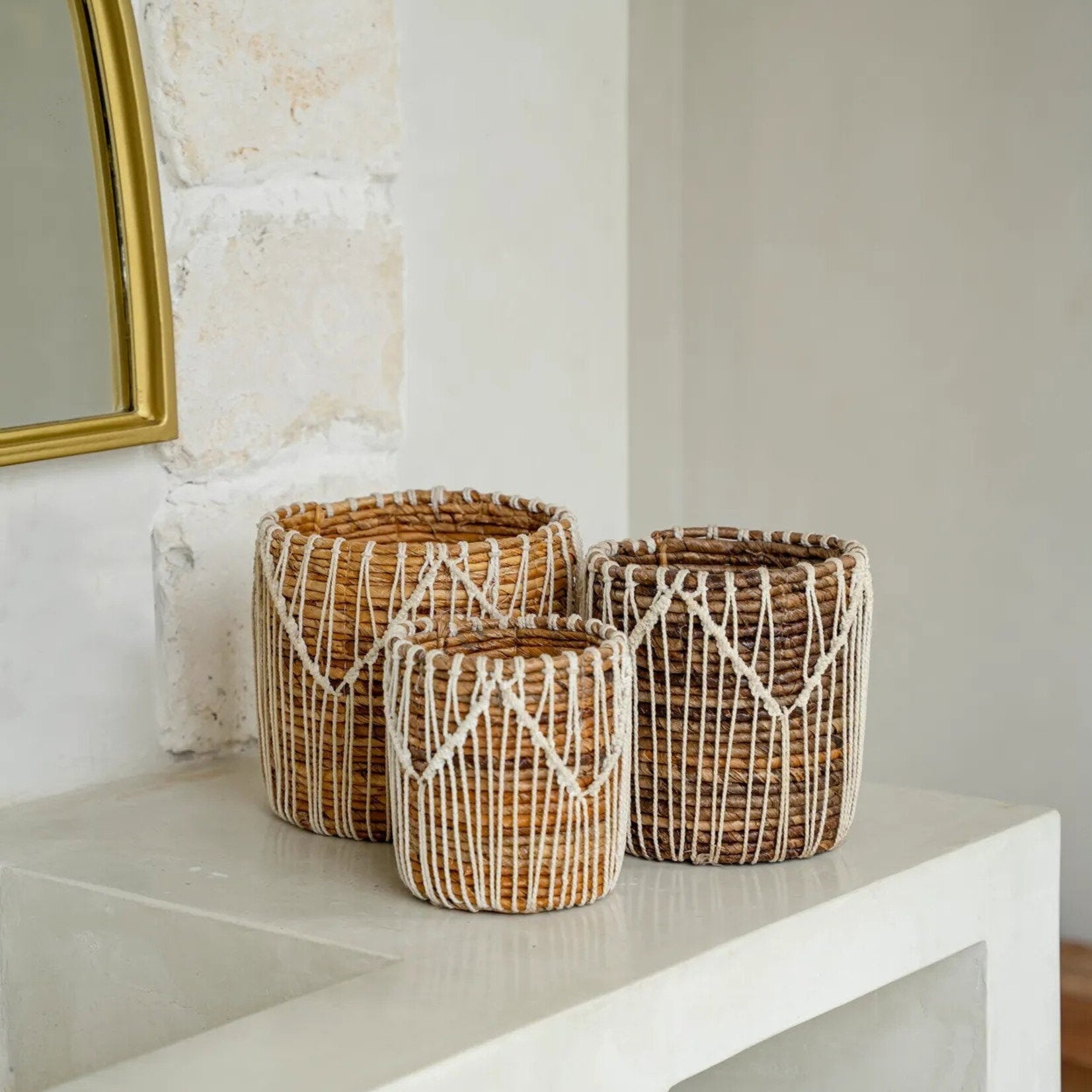 Bazar Bizar Antwerp The Macra-mazing Basket - Natural White - L