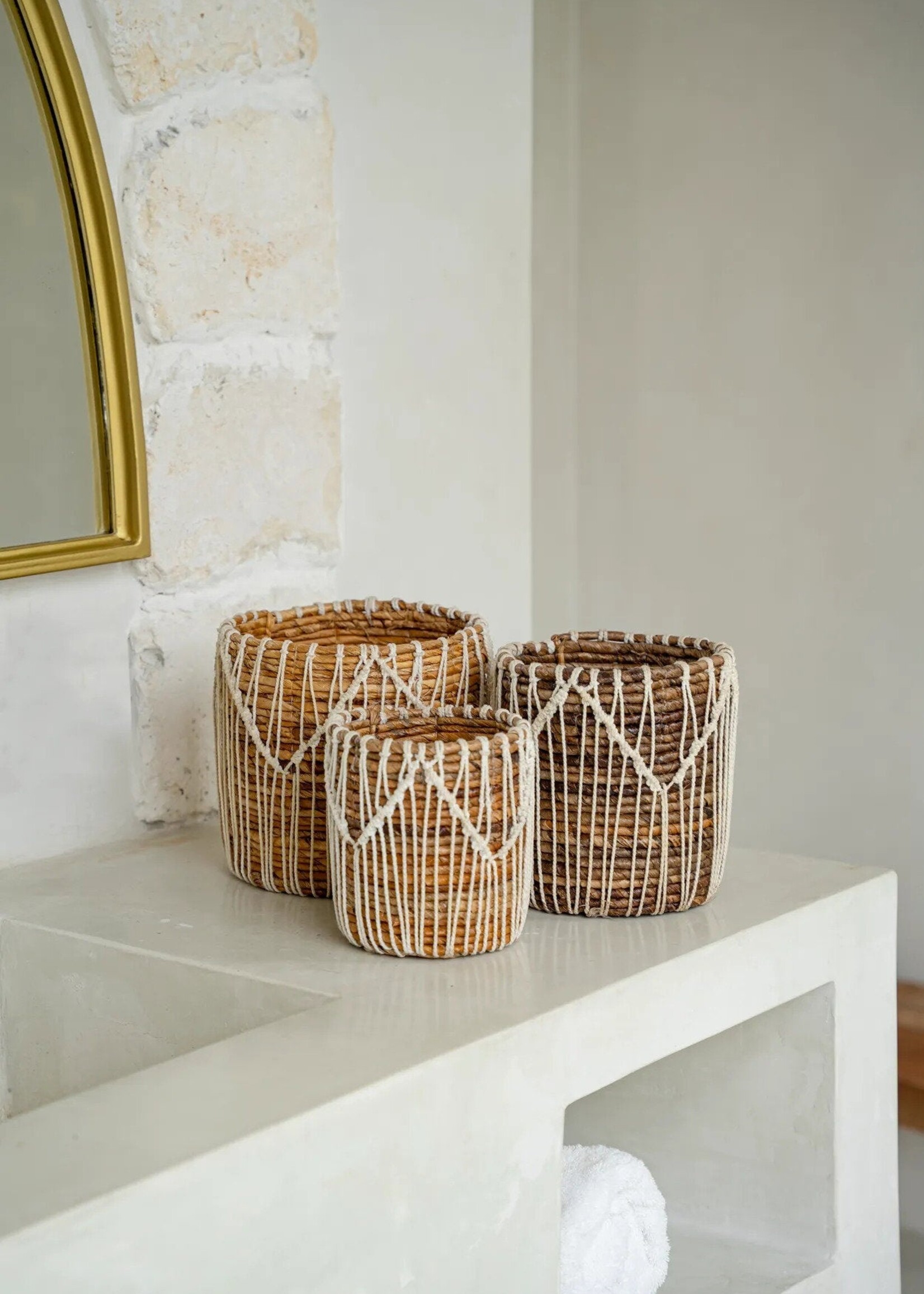 Bazar Bizar Antwerp The Macra-mazing Basket - Natural White - L