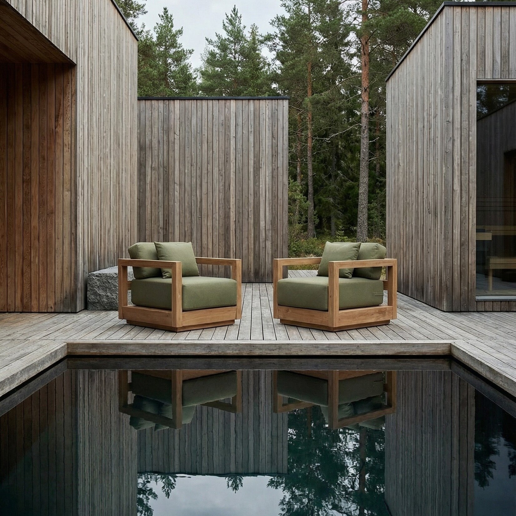 Bazar Bizar Antwerp The Umalas One Seater Sofa - Outdoor - Green Alga