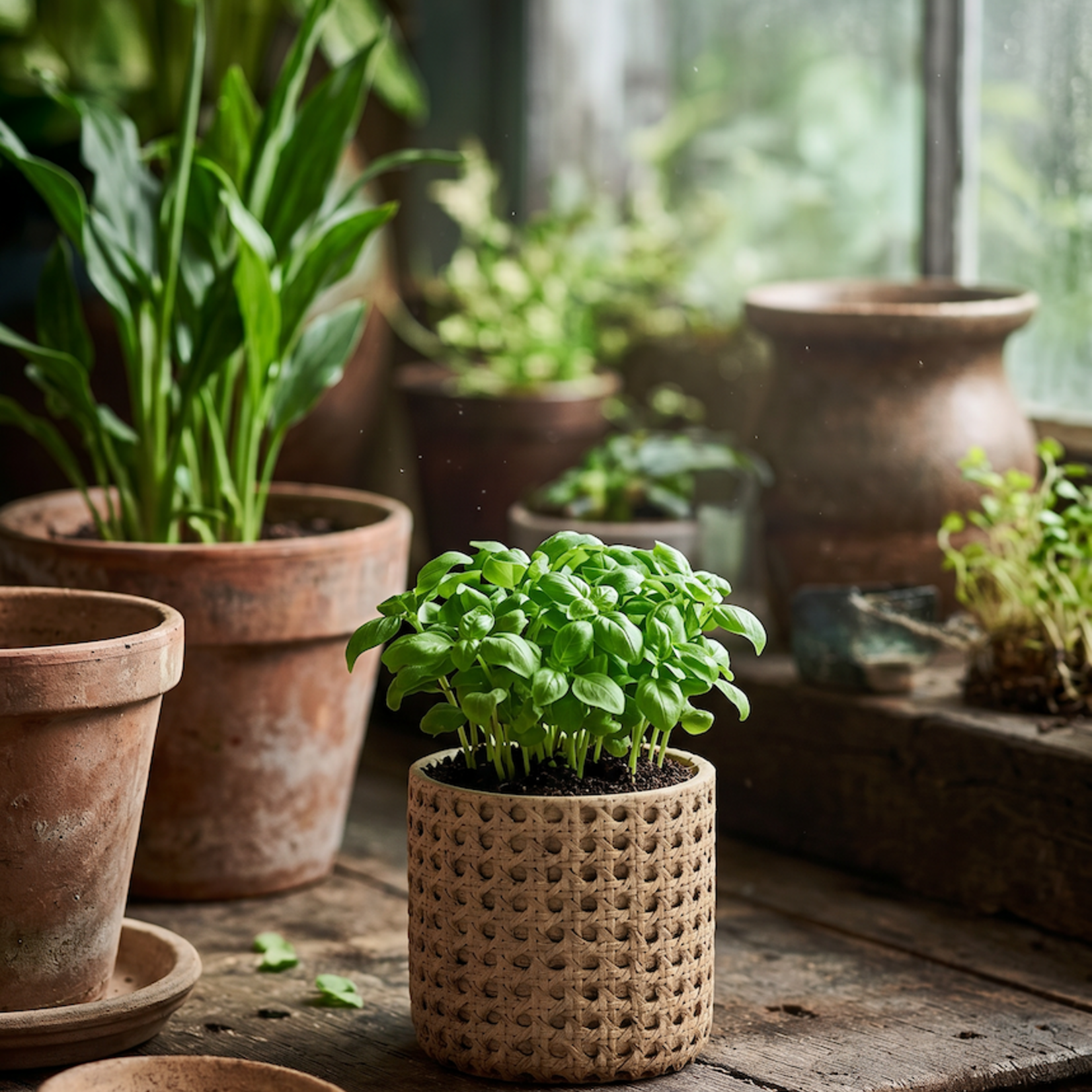 Bazar Bizar Antwerp The RattanRock Planter - Natural - S