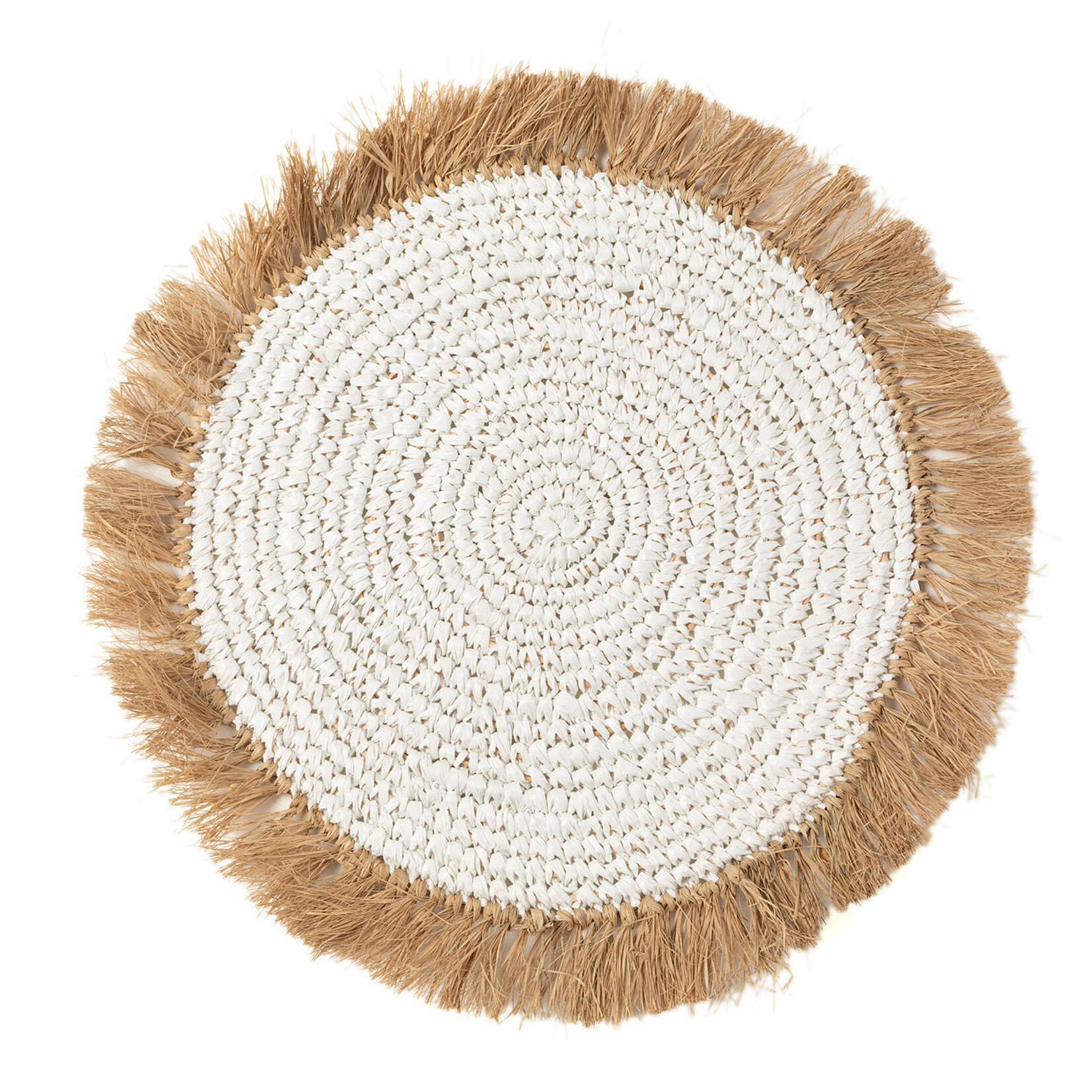 Bazar Bizar Antwerp The Water Hyacinth Raffia Placemat - White Natural