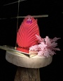 Oorbellen steen magenta klein