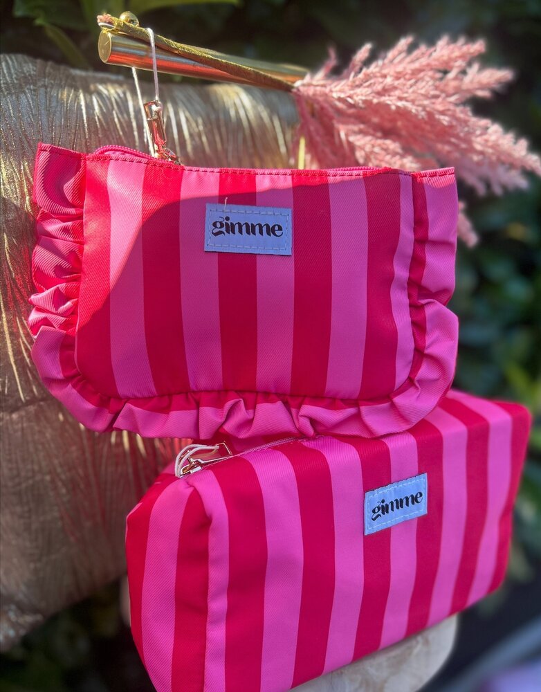 Gimme Toilet tas roze/rood met streepjes