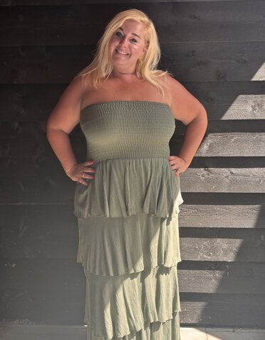 Azzurro Strapless jurk Pearl army