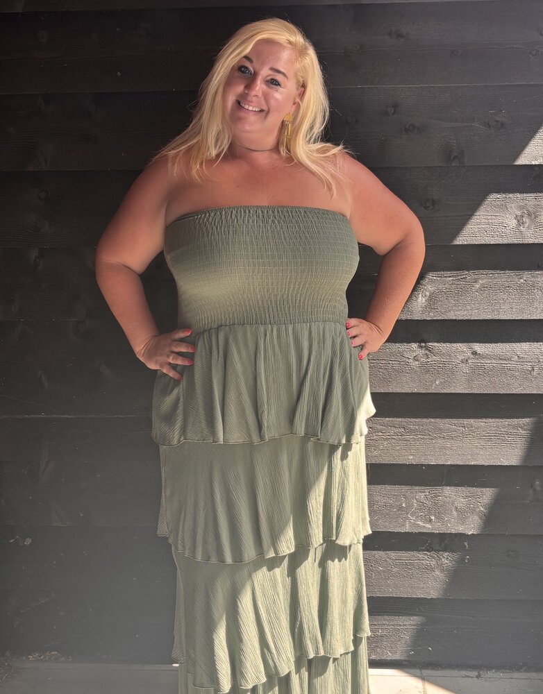 Azzurro Strapless jurk Pearl army
