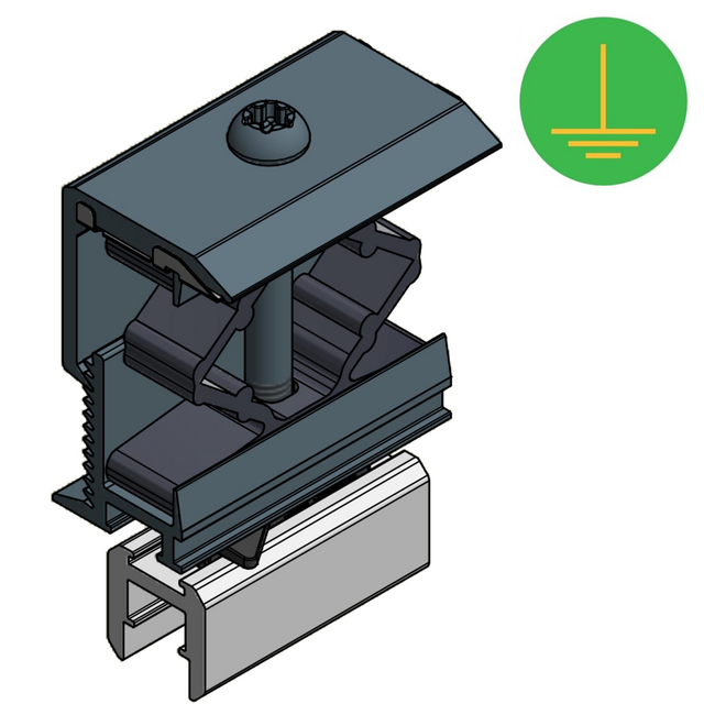 Van der Valk | ValkPitched - Clamp | Alu. Eindklem voor Side+ profiel | Zwart