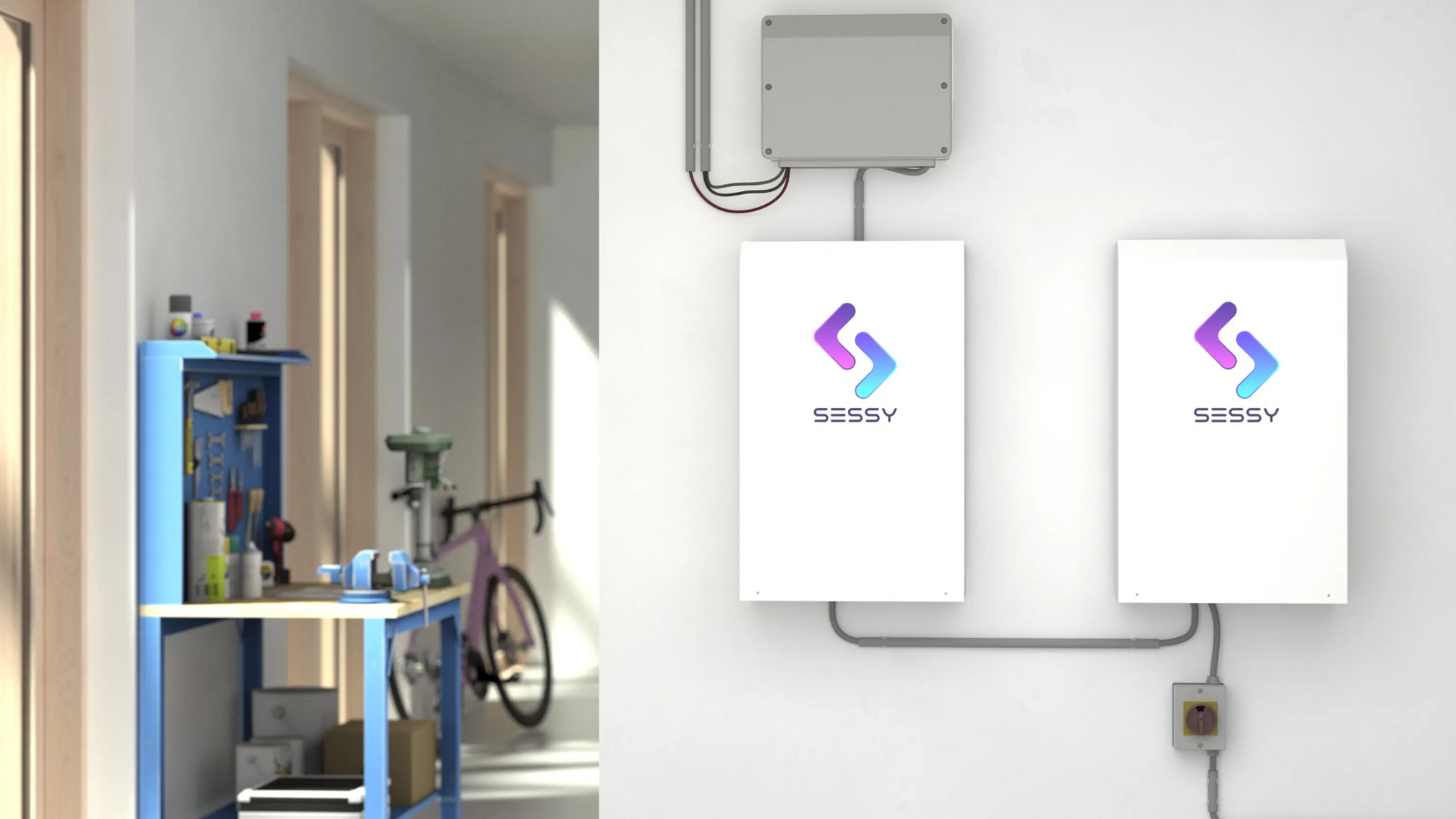 Sessy slimme thuisbatterij 5kWh wit set