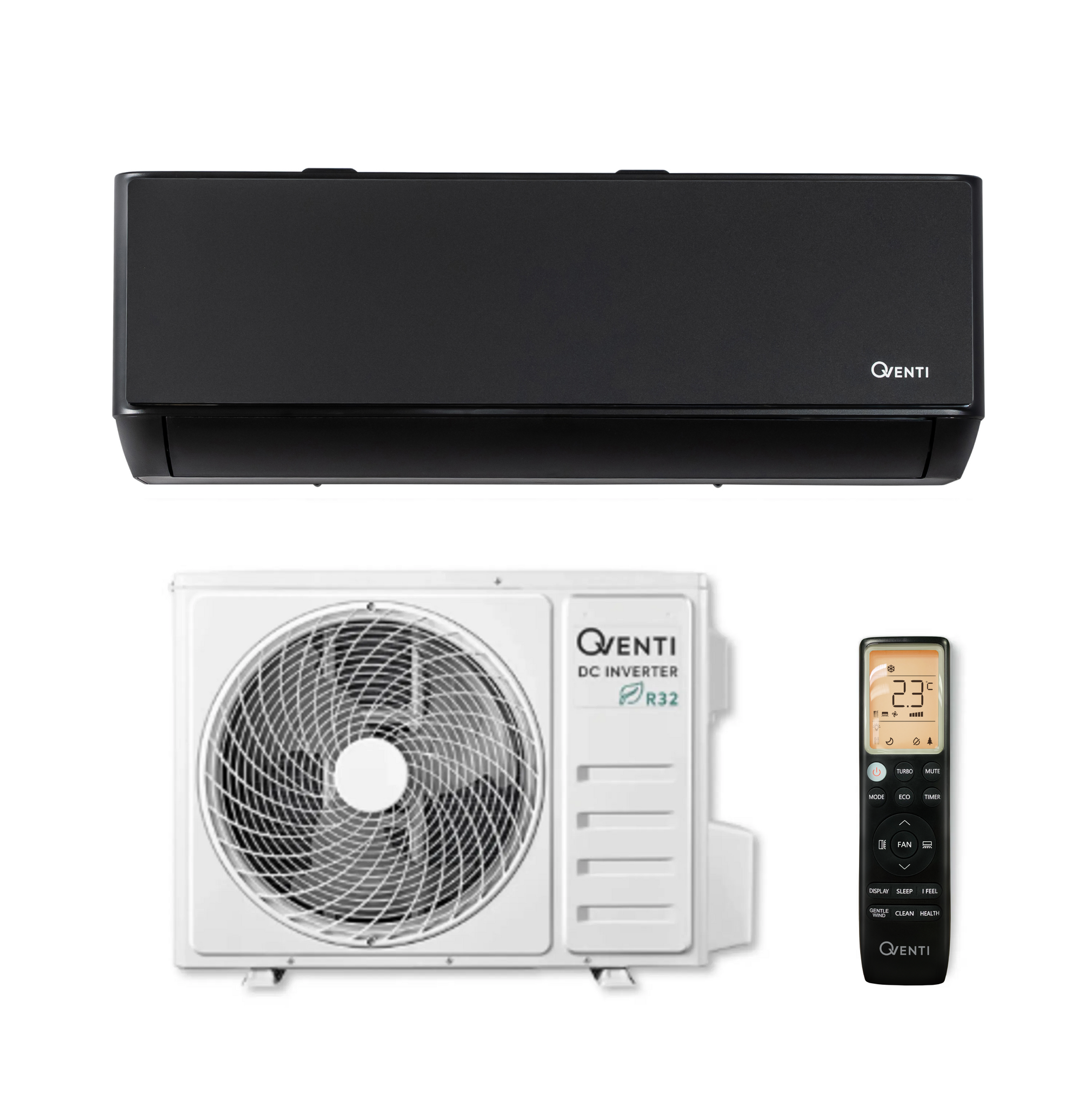 QVENTI Matador Single-split Wand airco set 5.2kW Zwart