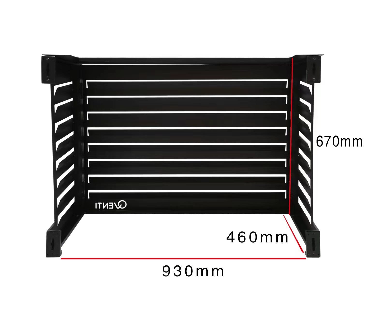 QVENTI Airco cover louvre basis Zwart 100*75*50cm