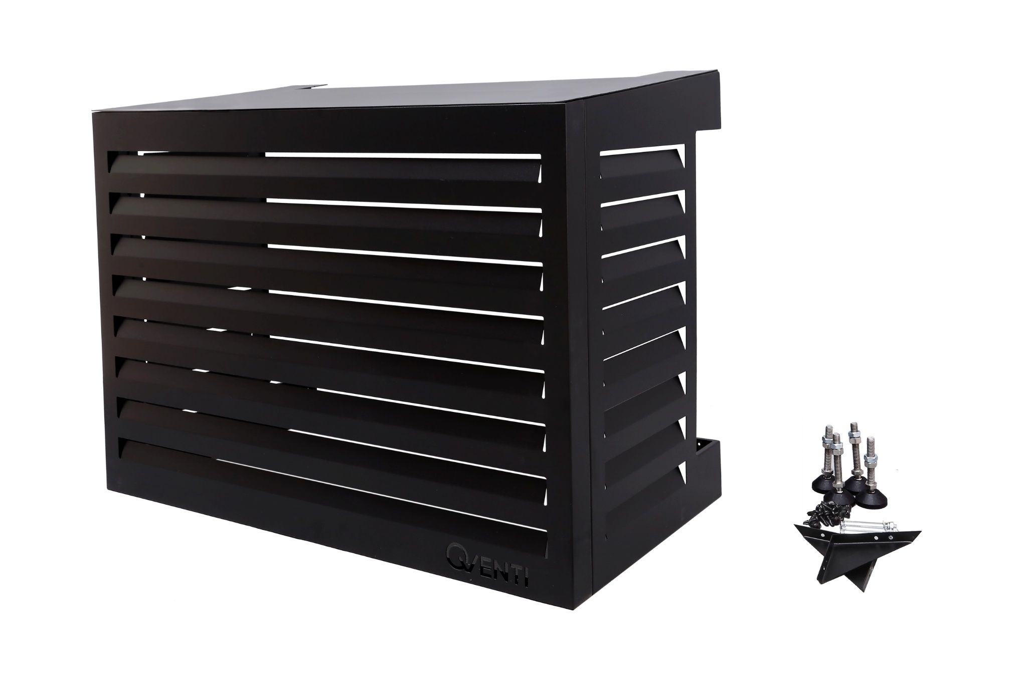 QVENTI Airco cover louvre basis Zwart 100*75*50cm