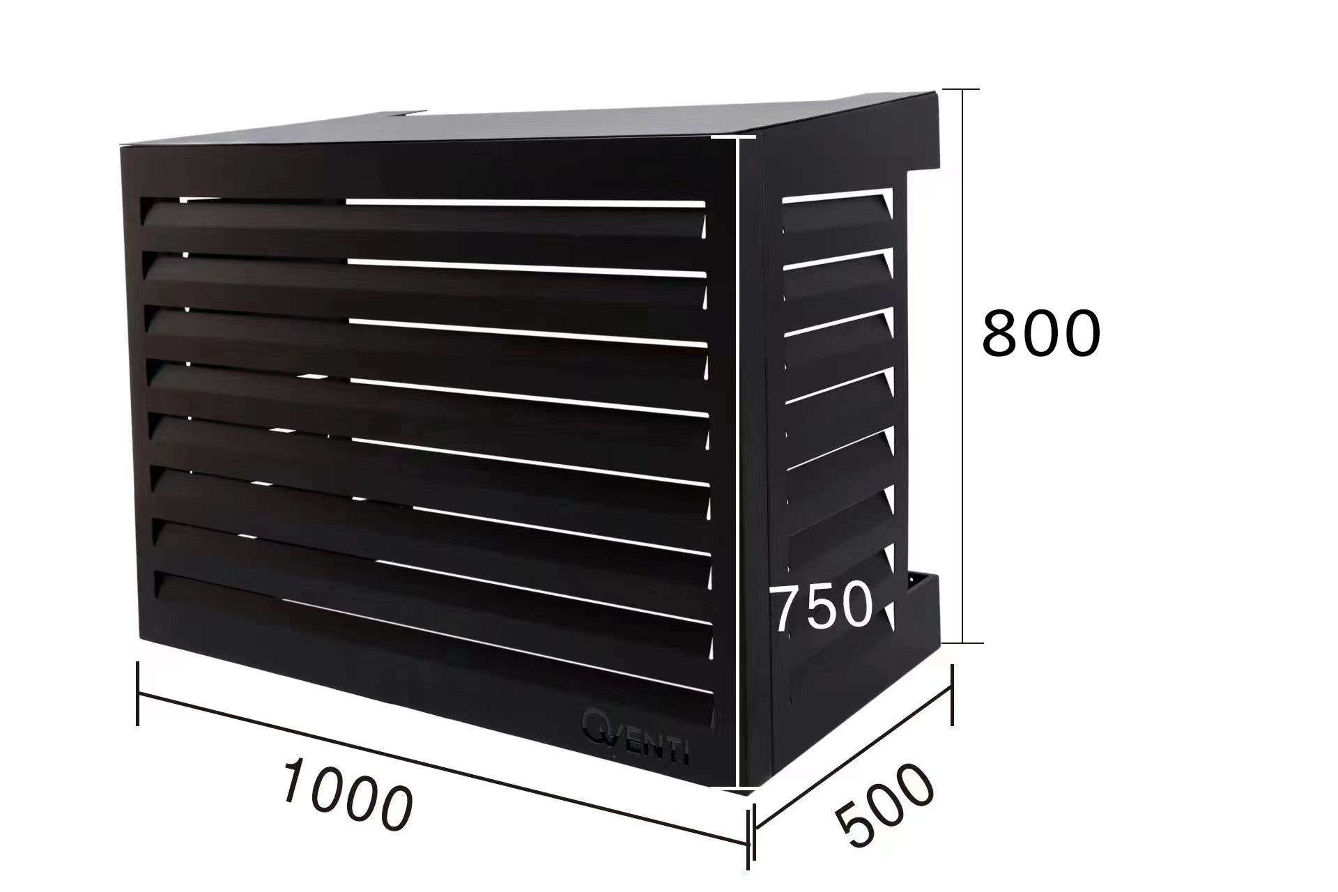 QVENTI Airco cover louvre basis Zwart 100*75*50cm