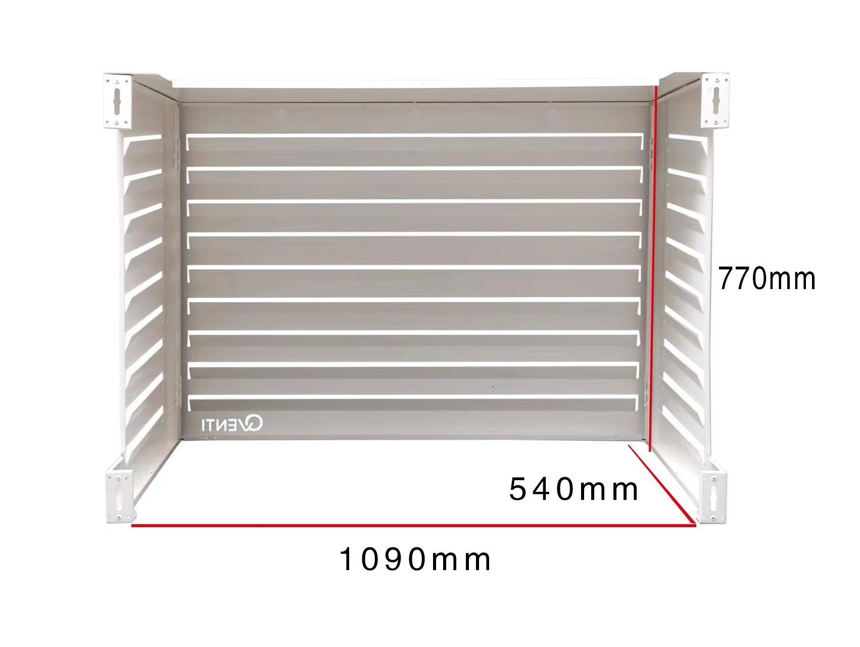 QVENTI Airco cover louvre basis Wit 115*85*57,5cm