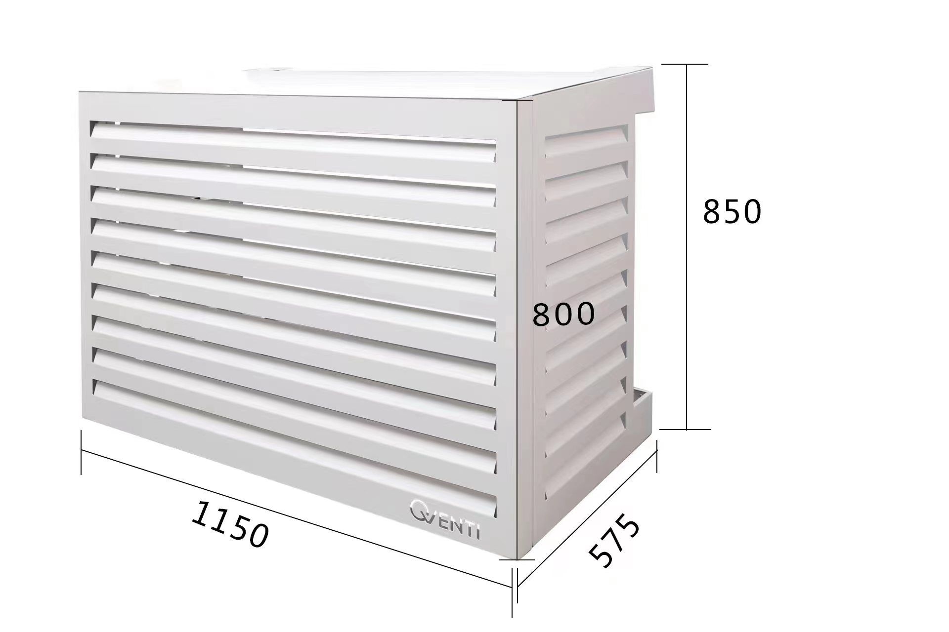 QVENTI Airco cover louvre basis Wit 115*85*57,5cm