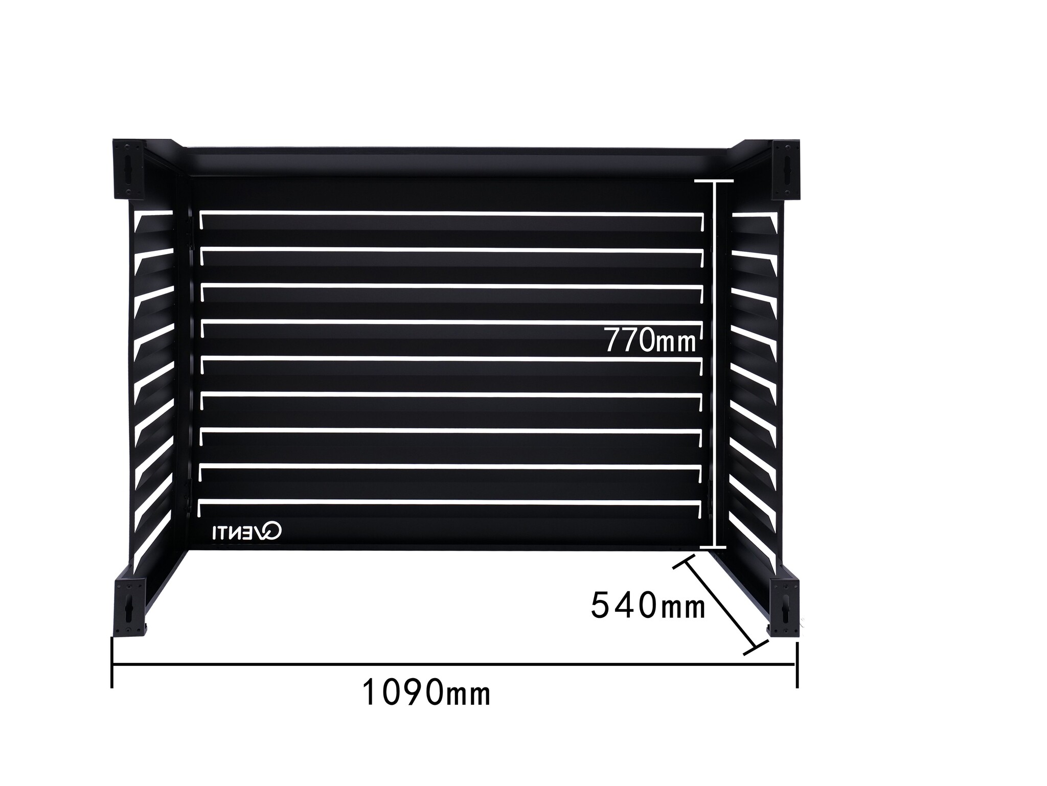 QVENTI Airco cover louvre basis Zwart 115*85*57,5cm