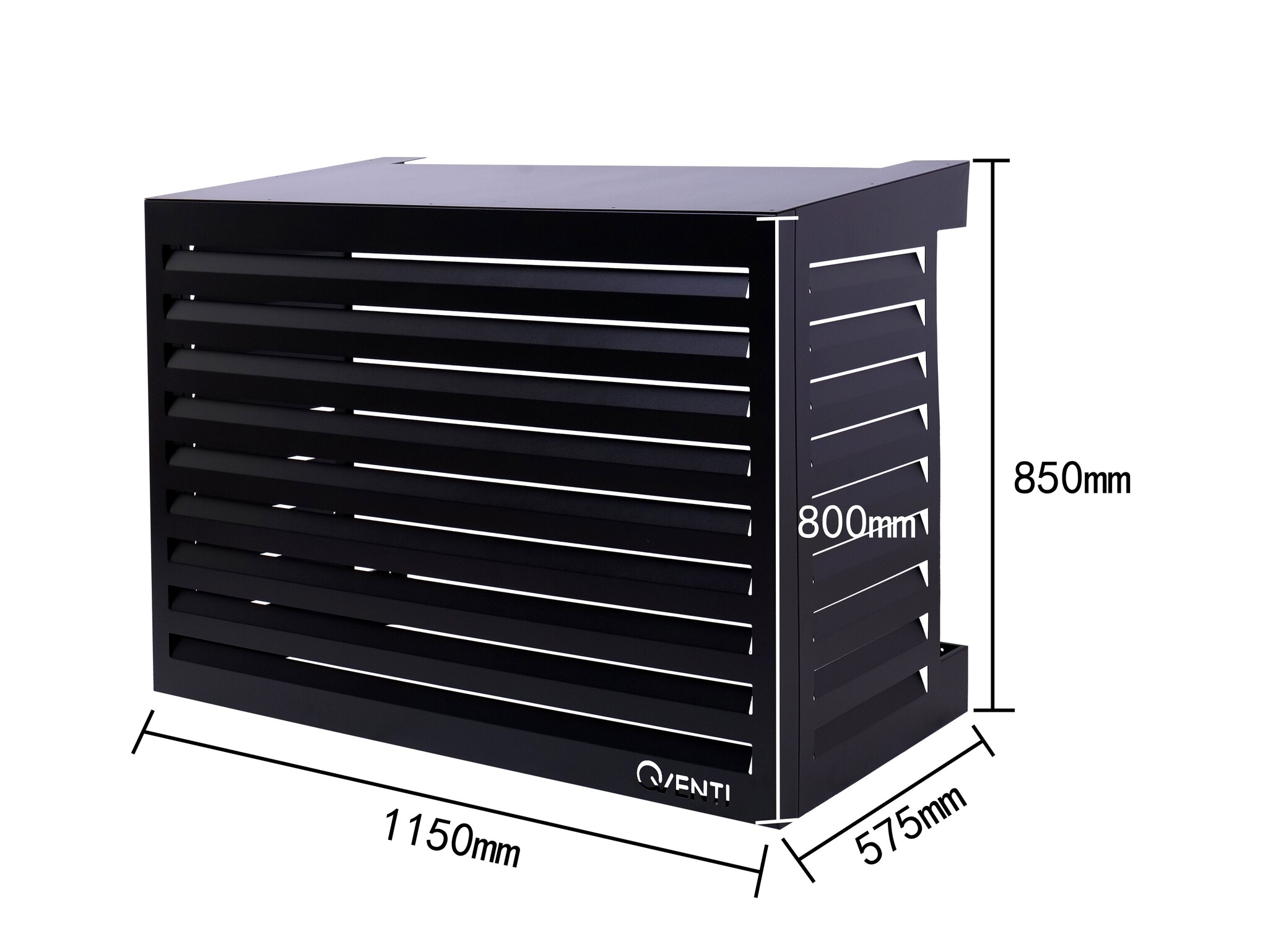 QVENTI Airco cover louvre basis Zwart 115*85*57,5cm