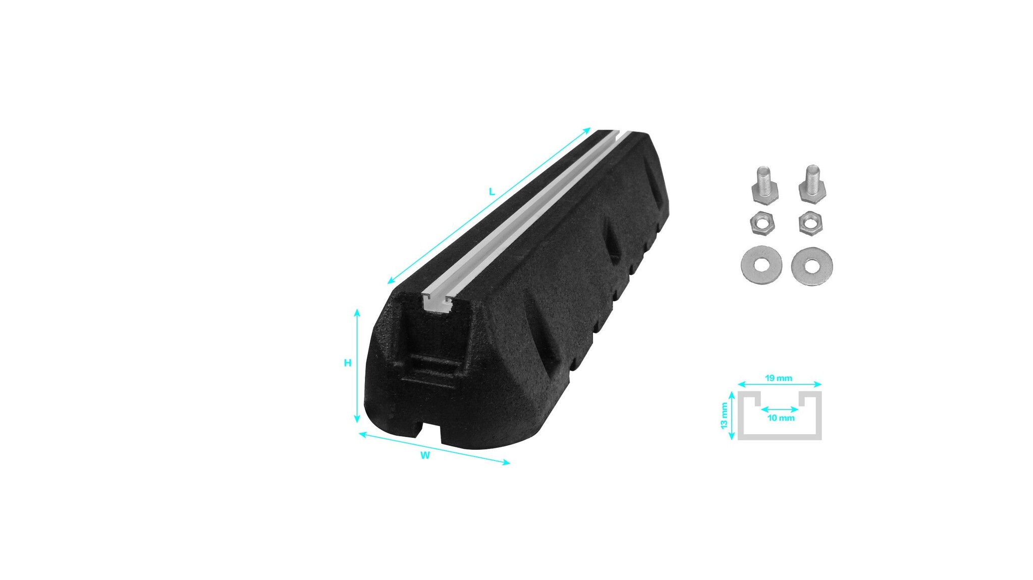 QVENTI Set rubberen opstelblokken 60cm