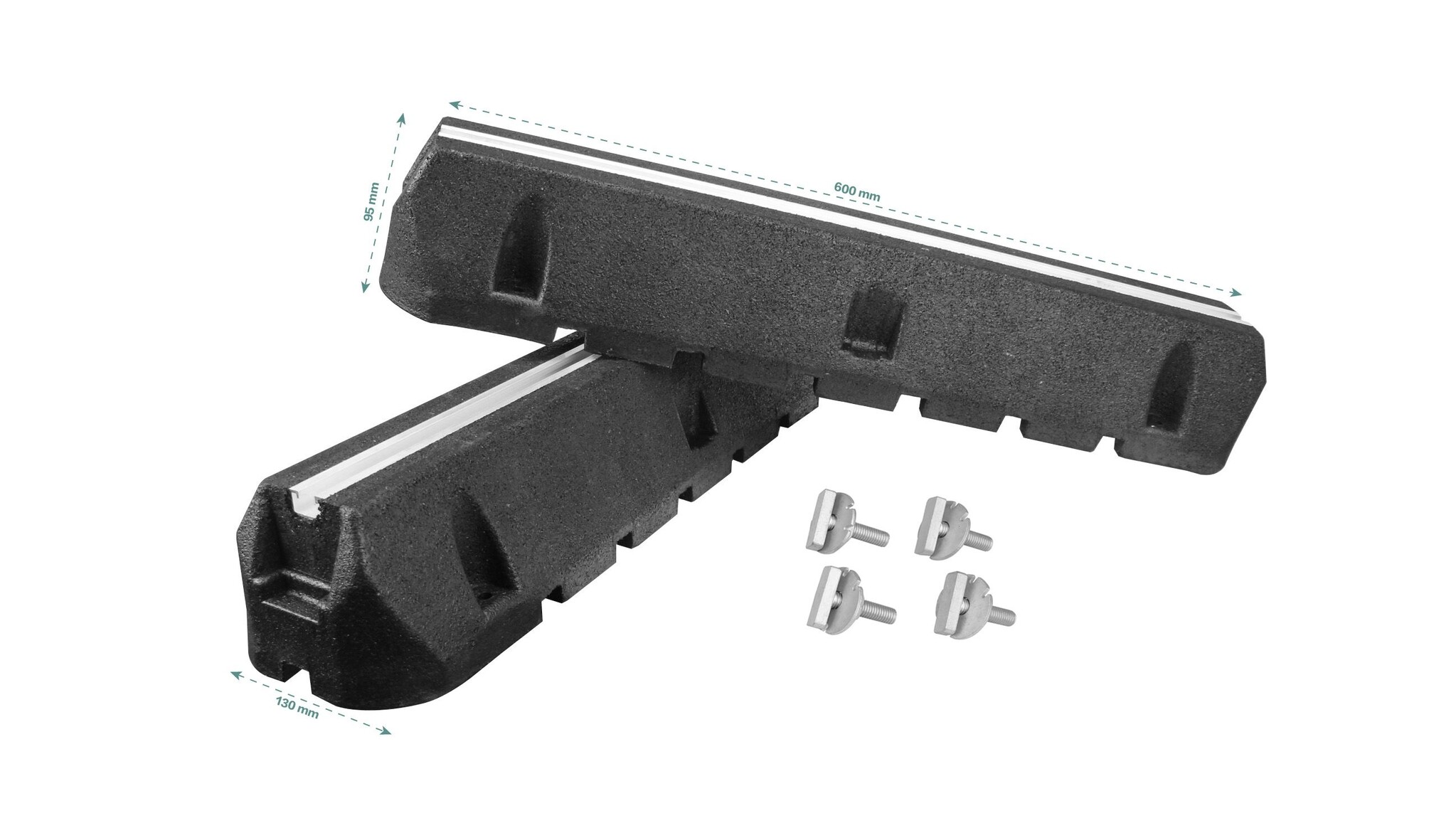 QVENTI Set rubberen opstelblokken 60cm