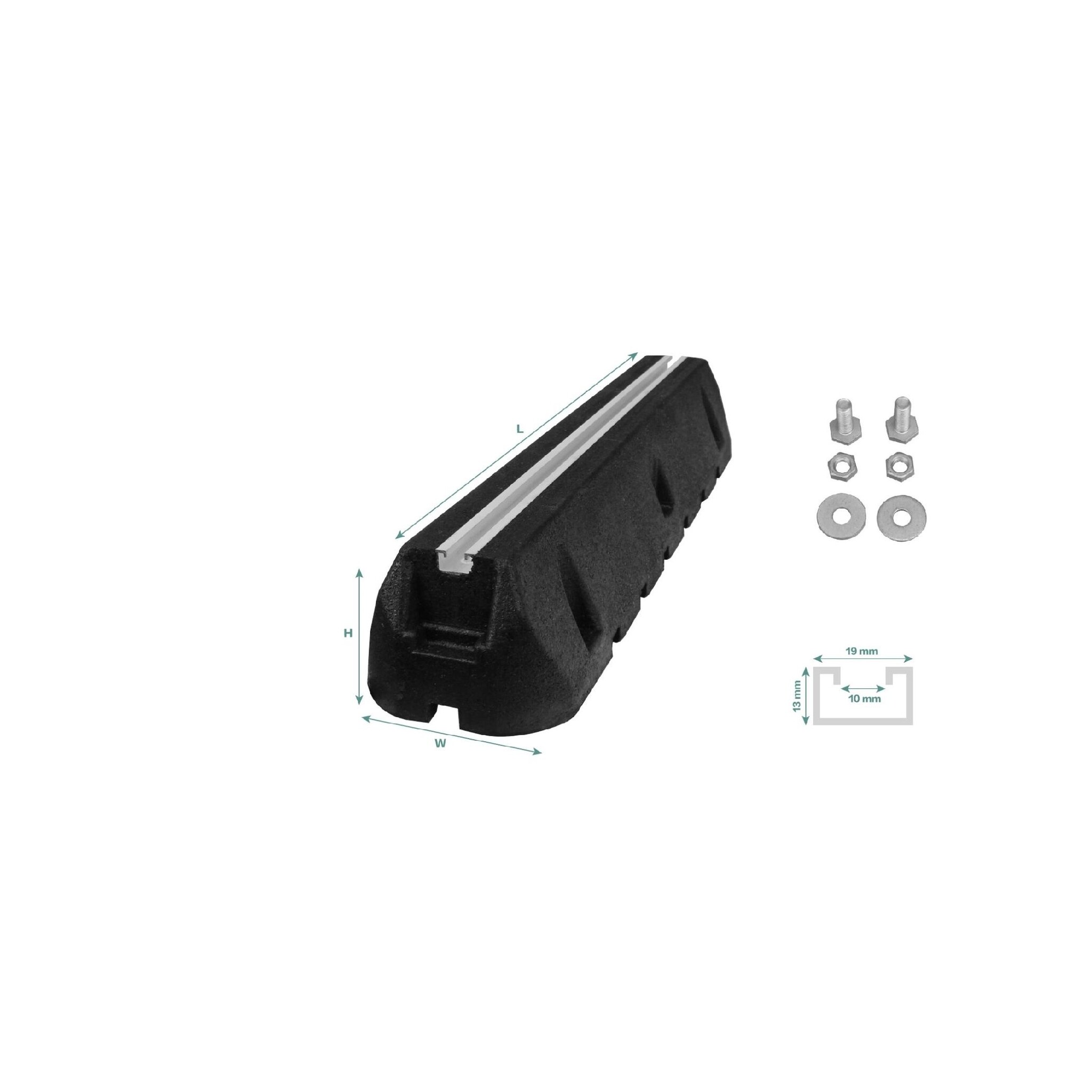 QVENTI Set rubberen opstelblokken 60cm