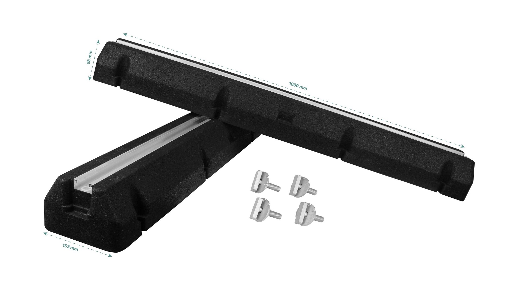 QVENTI Set rubberen opstelblokken 100cm