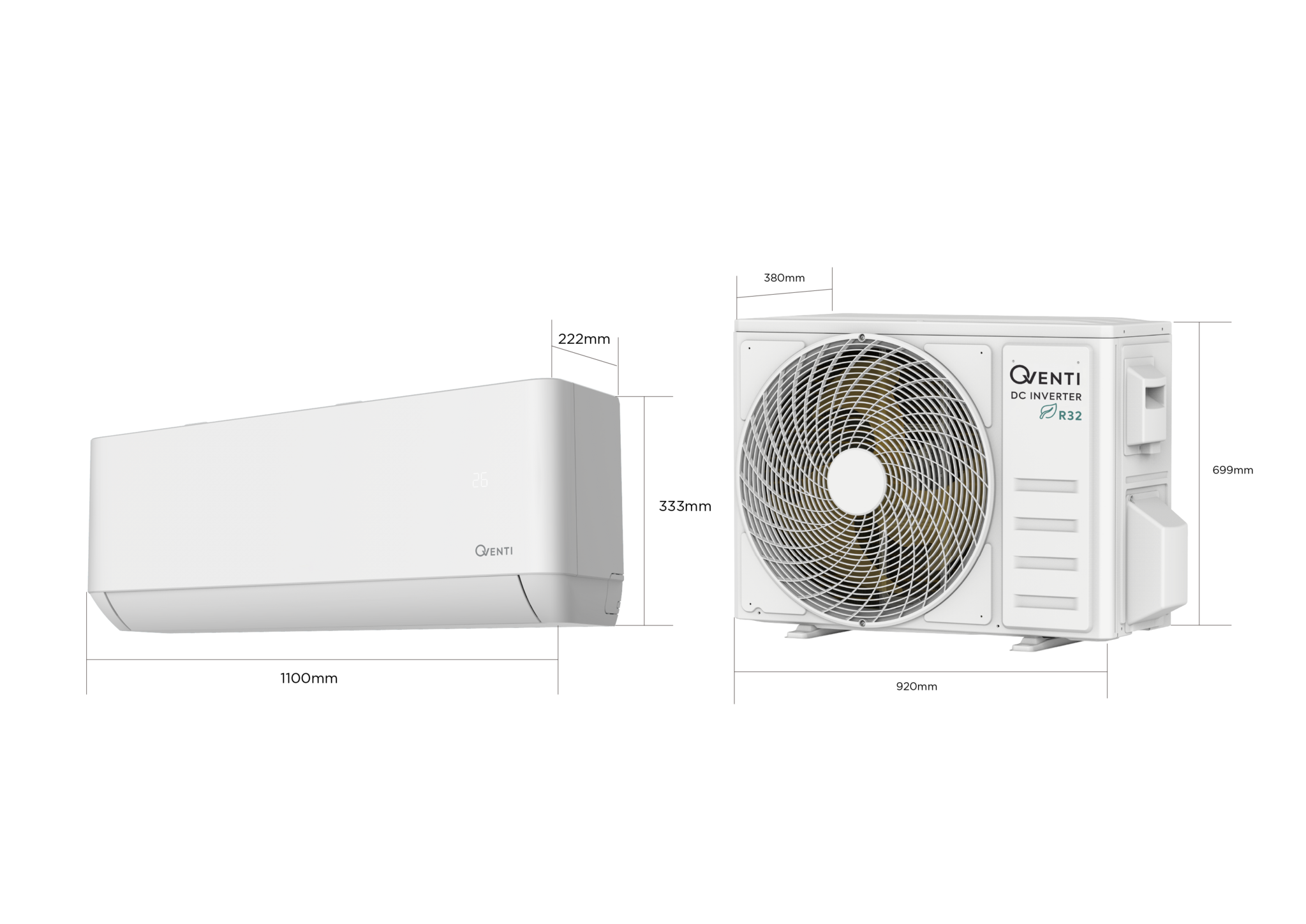 QVENTI HECO Single-split Wand airco set 5.1kW