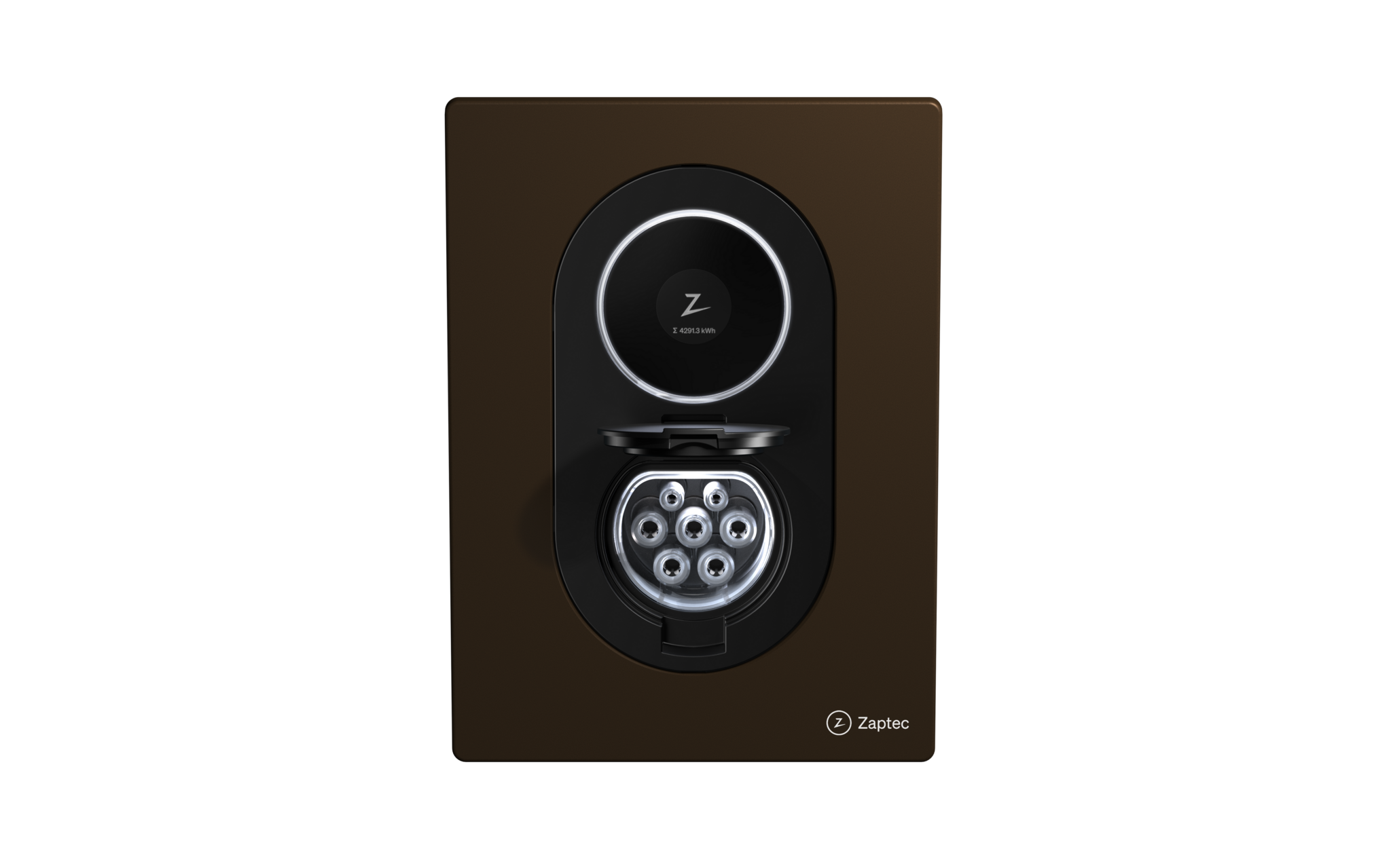 Zaptec GO - Voorzijde kap - Wood Brown