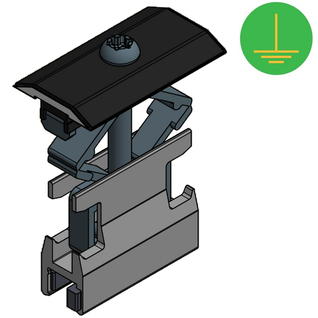 Van der Valk ValkPitched - Clamp Alu. Profiel tussenklem Zwart