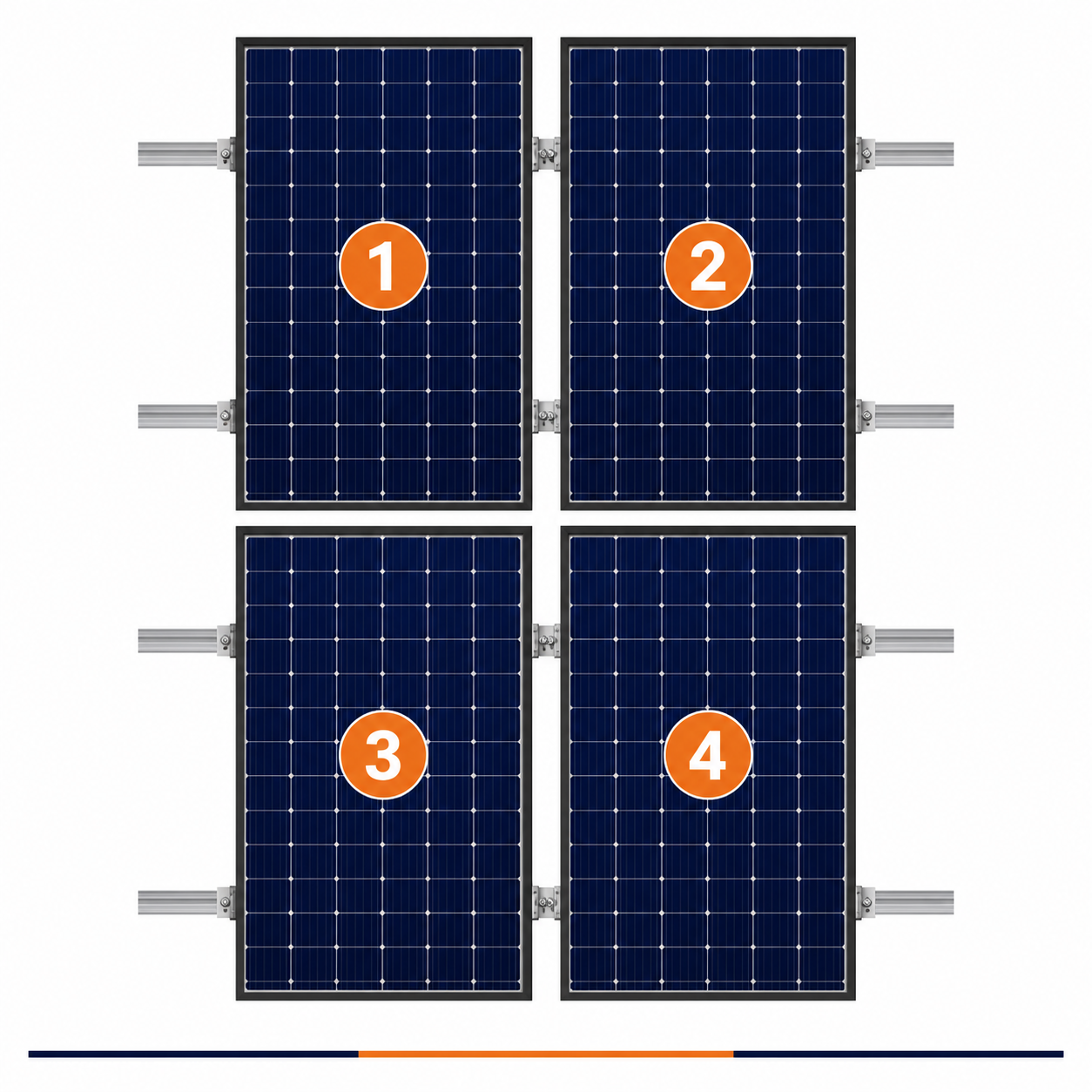 ClickFit EVO | Montageset | 4 panelen | Portrait | Pannendak | Grijs