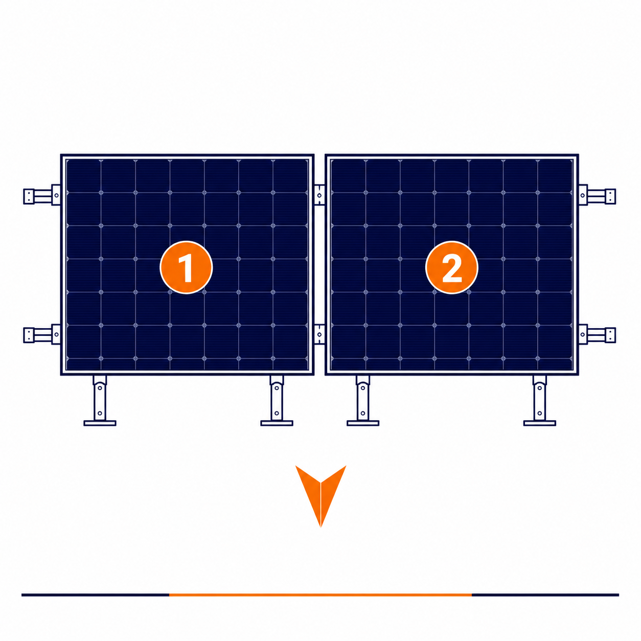 Blubase Connect | Montageset | 2 panelen | Landscape | Plat dak | Zuid