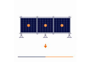 Blubase Connect | Montageset | 3 panelen | Landscape | Plat dak | Zuid