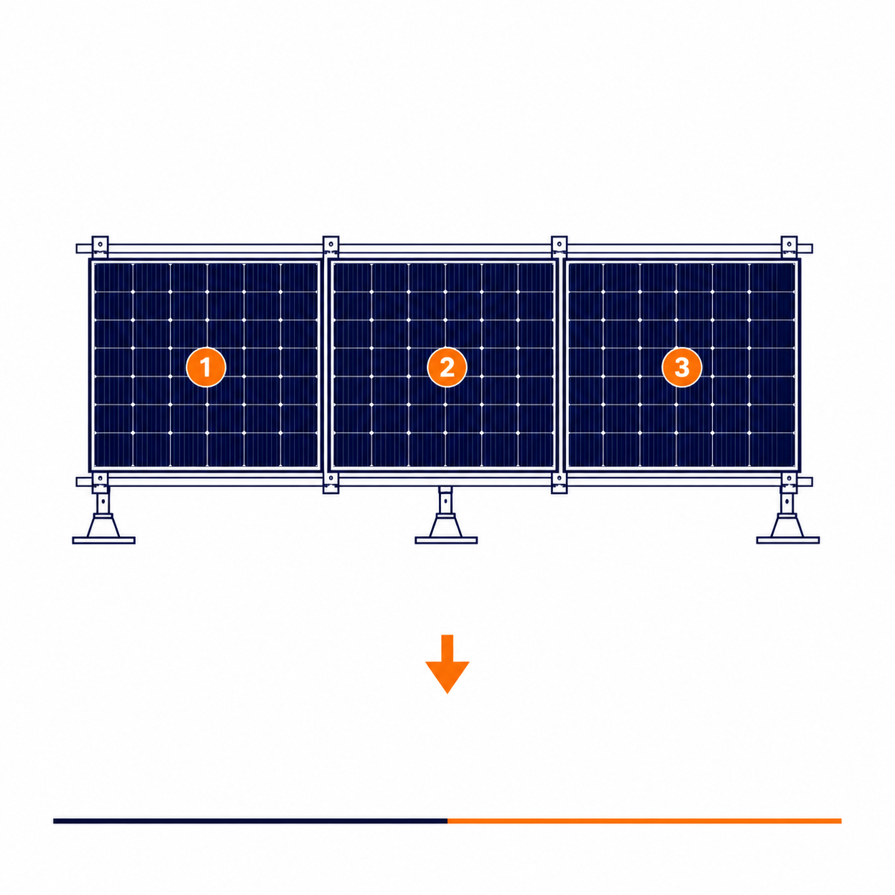 Blubase Connect | Montageset | 3 panelen | Landscape | Plat dak | Zuid