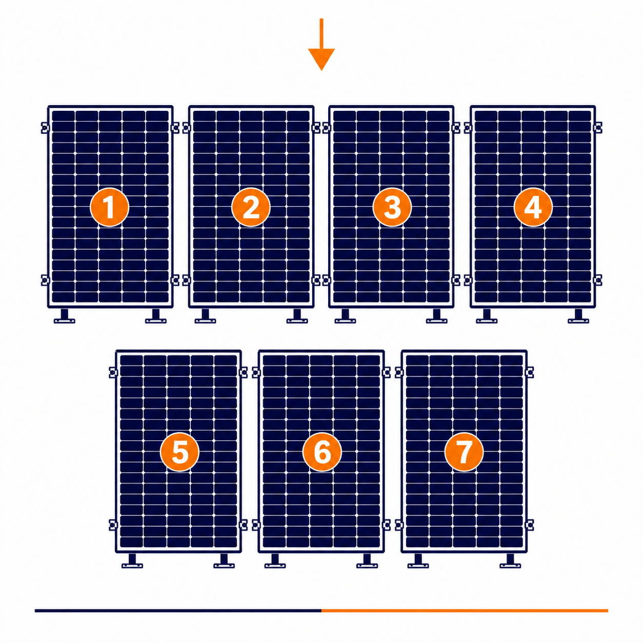 Blubase Connect | Montageset | 7 panelen | Landscape | Plat dak | Zuid