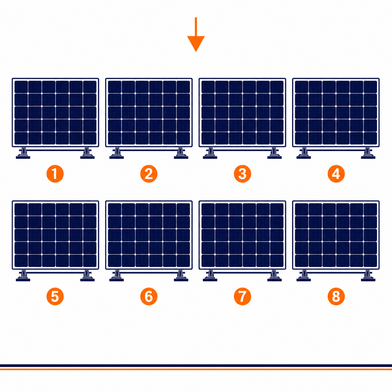 Blubase Connect | Montageset | 8 panelen | Landscape | Plat dak | Zuid
