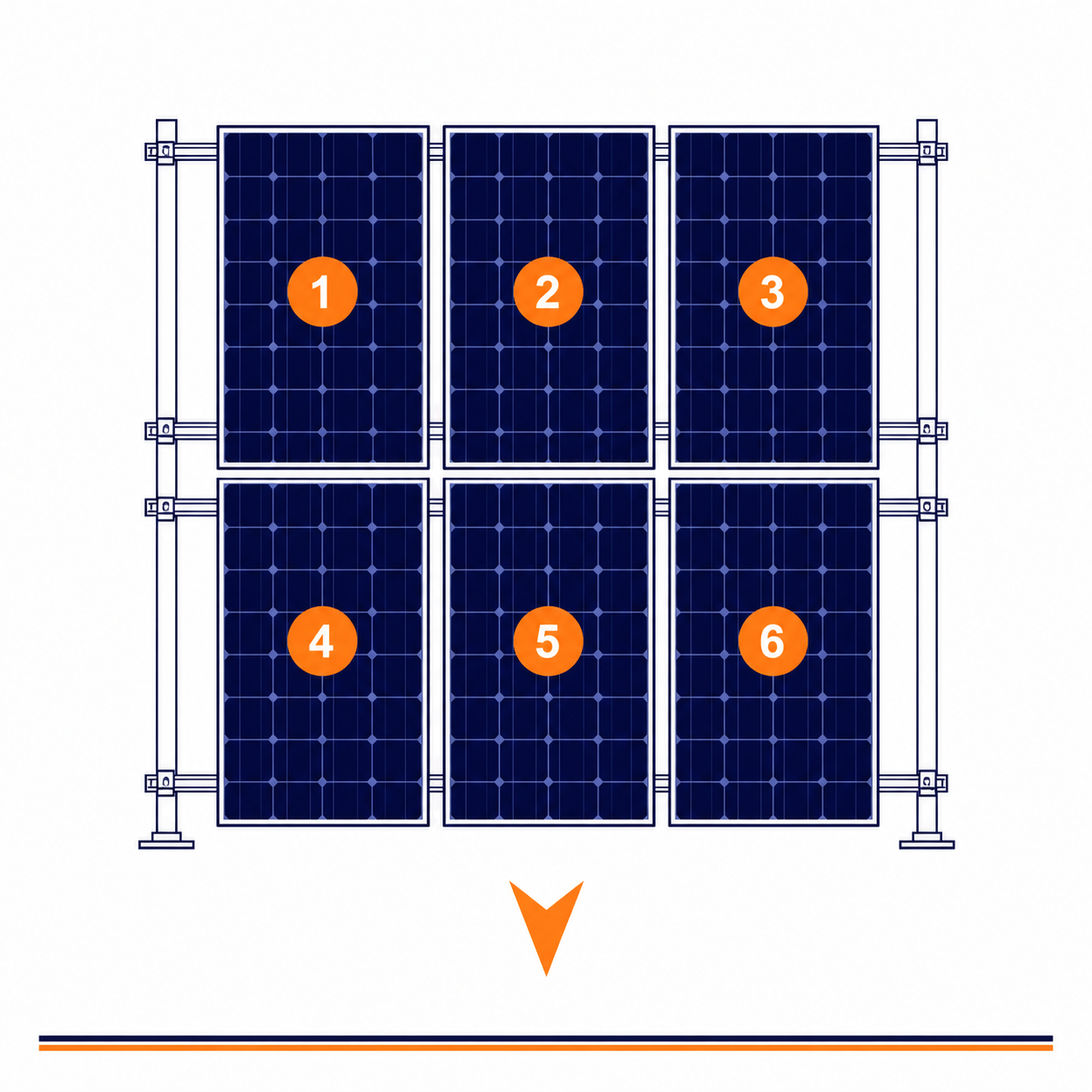 Blubase Connect | Montageset | 6 panelen | Portrait | Plat dak | Zuid