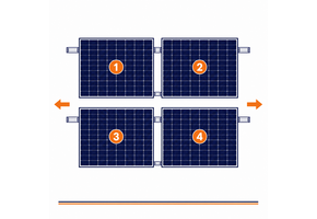 Blubase Connect | Montageset | 4 panelen | Landscape | Plat dak | Oost-West