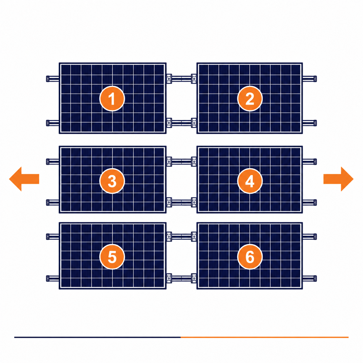Blubase Connect | Montageset | 6 panelen | Landscape | Plat dak | Oost-West