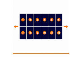 Blubase Connect | Montageset | 12 panelen | Landscape | Plat dak | Oost-West